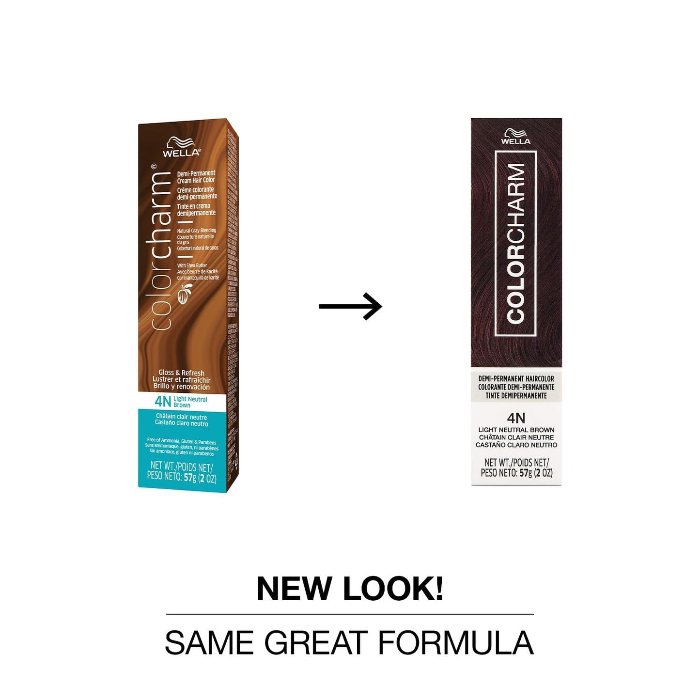 White Smoke COLORCHARM Demi Permanent Hair Color | 4N Light Neutral Brown | Gloss, Refresh & Tone | 2 Fl Oz