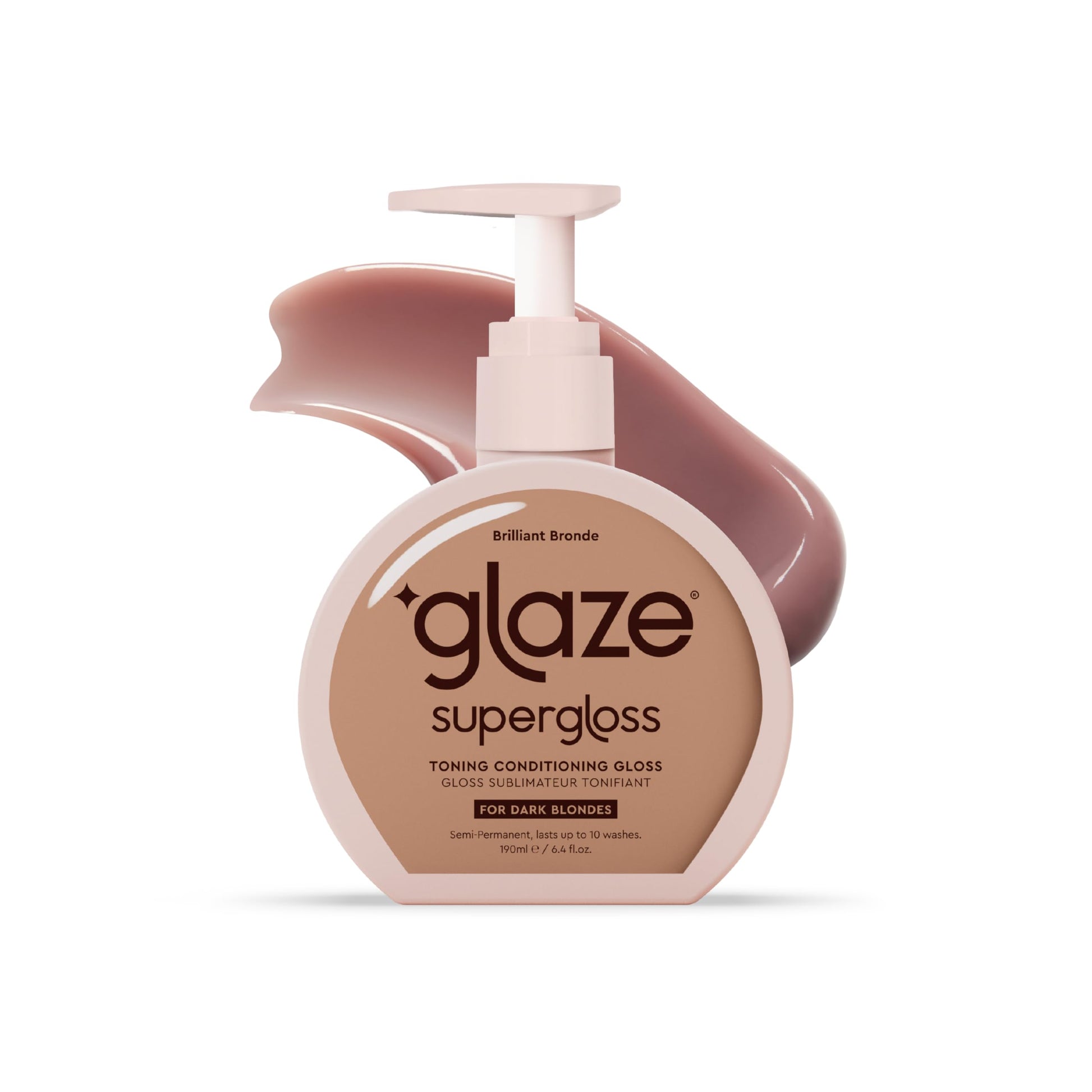 White Smoke Glaze Supergloss Color Conditioning Gloss – Hydrating Semi-Permanent Color Hair Gloss & Shine Boost – Color Depositing Mask - Cruelty-Free – 6.4 Fl Oz - Brilliant Bronde - Dark Blonde to Light Brown