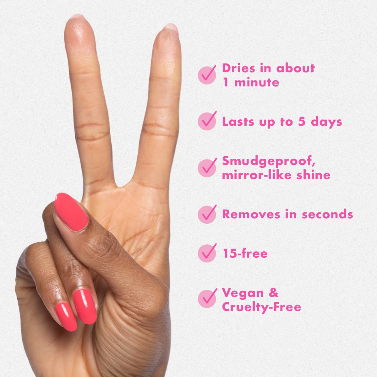 Lavender Blush Olive & June Quick Dry Nail Polish | Spring Pastel Nails | Instant Fast-Drying Smudgeproof | 15-free Vegan Cruelty-Free | Lasts up to 5 Days | Salon-Quality Manicure Pedicure |Pomodoro Tomato Red-Pink