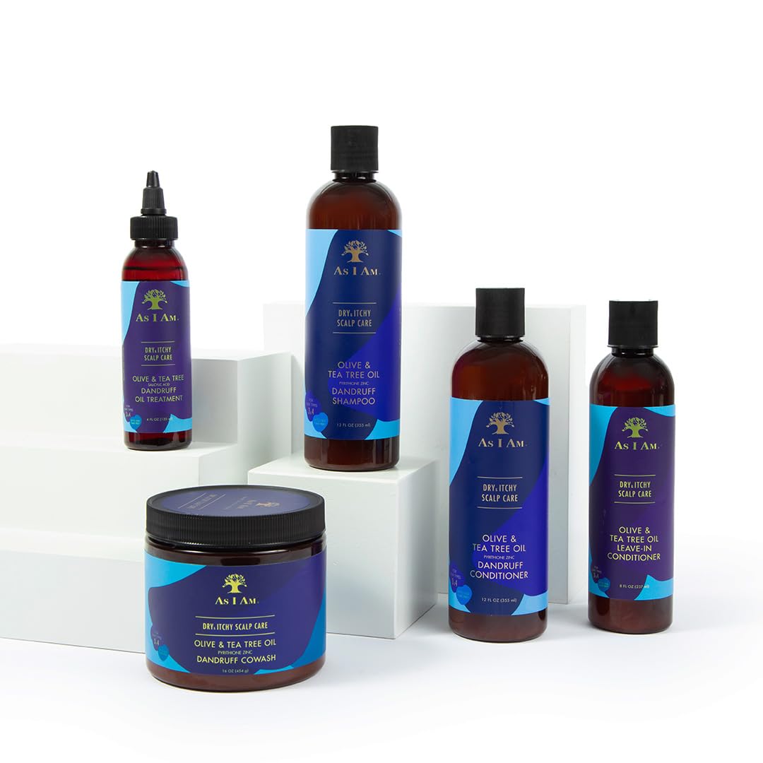 White Smoke As I Am Dry & Itchy Scalp Care Leave In Conditioner - 8 ounce - Enriched with Piroctone Olamine, Ceramides, Olive Oil, and Tea Tree Oil