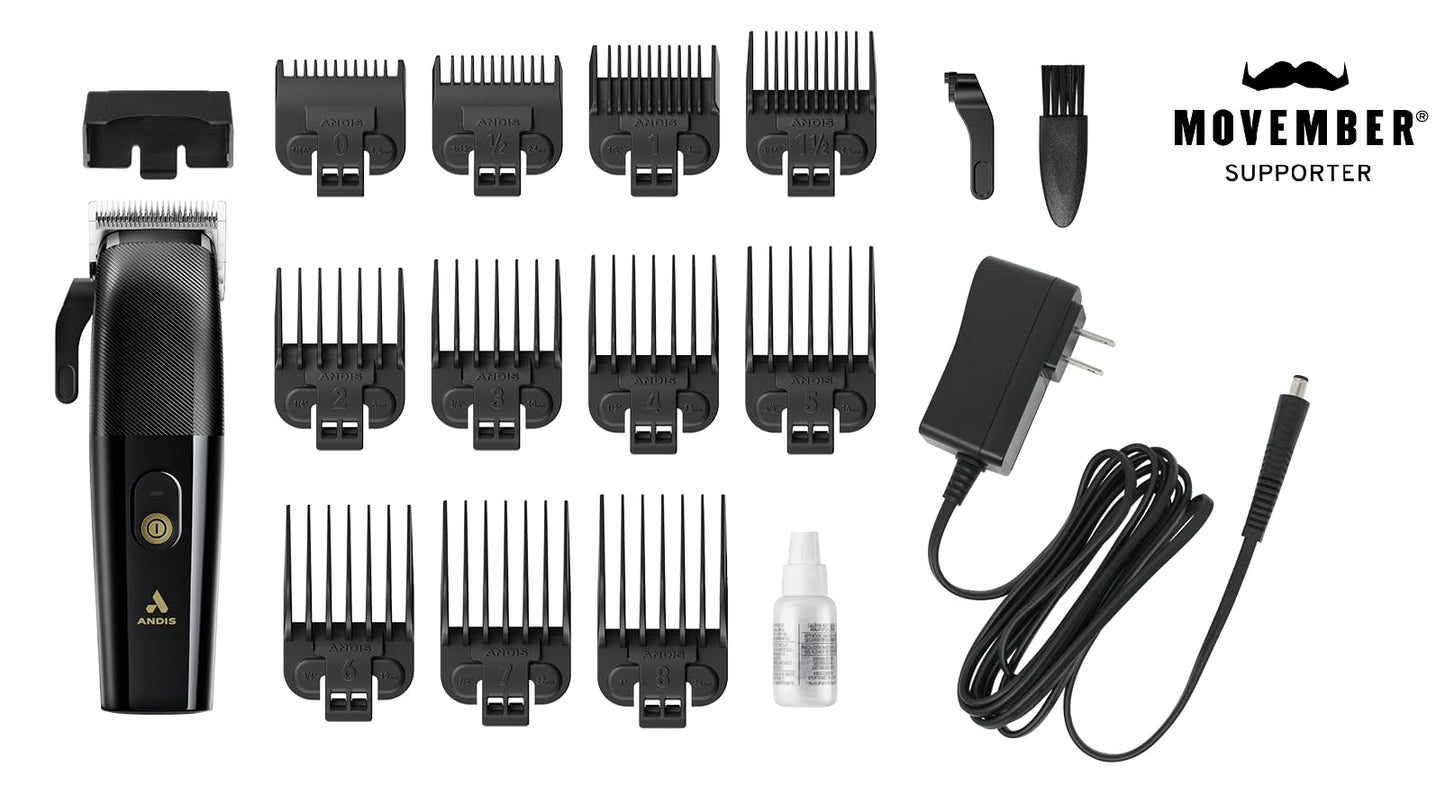 White Smoke Andis Envy II Cordless Clipper, Professional Lithium-ion Electric Beard & Hair Clipper, Phaze Blade, Cordless, Black