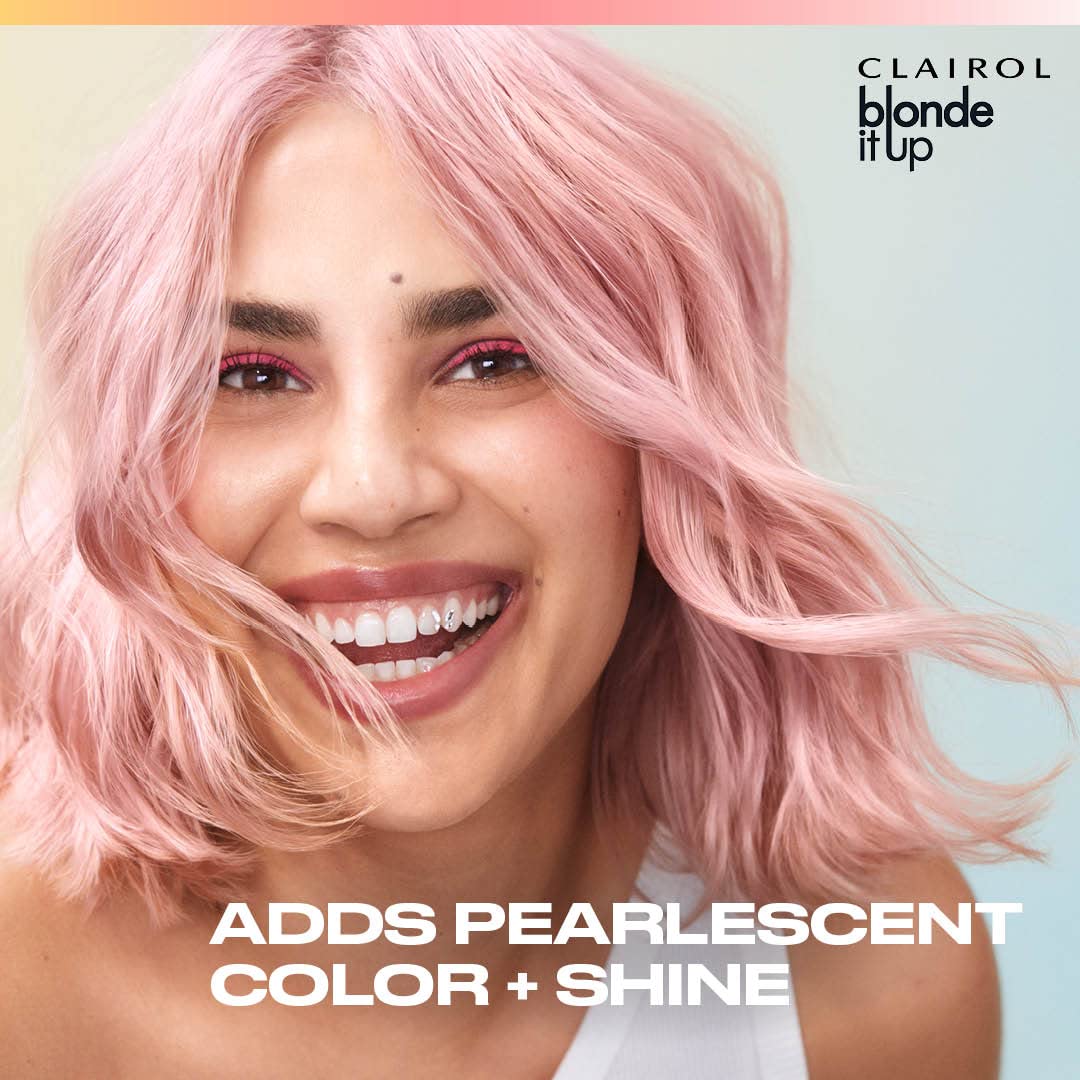 Light Gray Clairol Blonde It Up Crystal Glow Toners Demi-Permanent Hair Dye, Luminous Pearl Hair Color | Ammonia Free | Add Pearlescent Tones to Pre-Lightened Shades | Neutralizes Warmth | Pack of 1