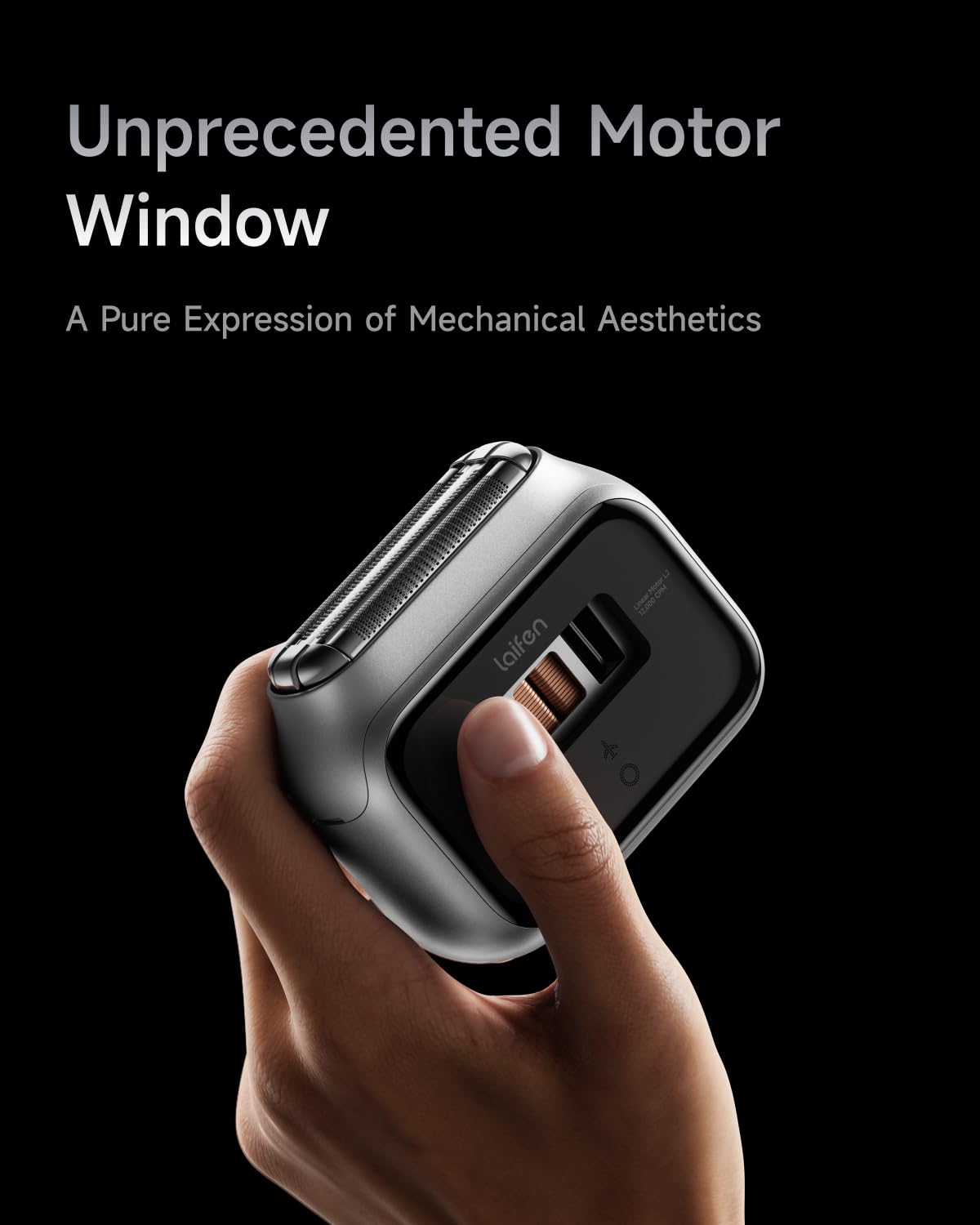 Black Laifen P3 Pro 3-Blade Electric Shaver, Dual Linear High-Speed Motors 12,000 Cuts/Min, 100-Min Runtime, IPX7 Waterproof, Rechargeable Electric Razor for Men, Travel-Friendly (Aluminum Alloy)