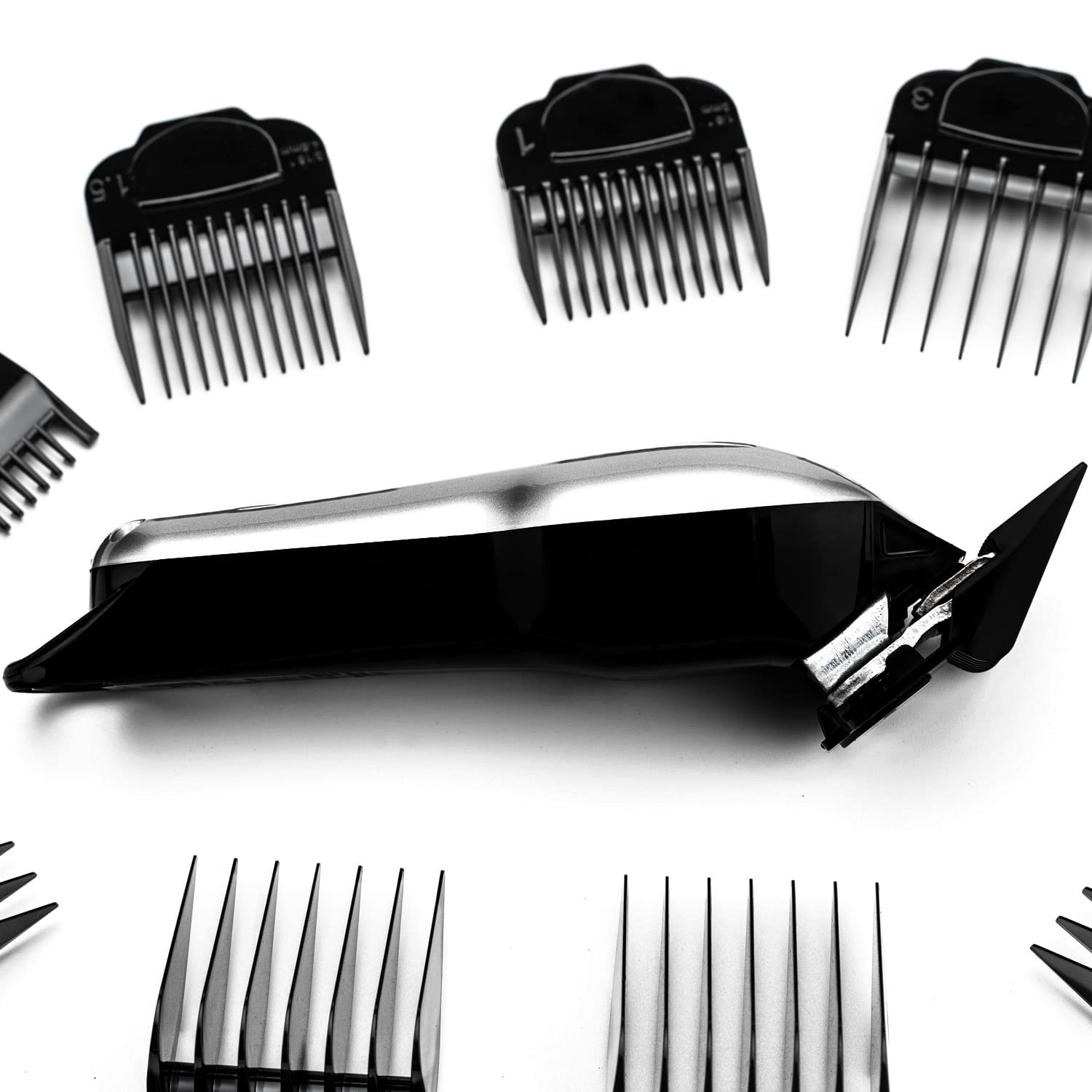 White Smoke Kaynway for Andis Magnetic Clipper Guards 10PCS, Upgrade Professional Clipper Guard Comb Guides for Andis Master Hair Clippers - 1/16" to 1"(Red)