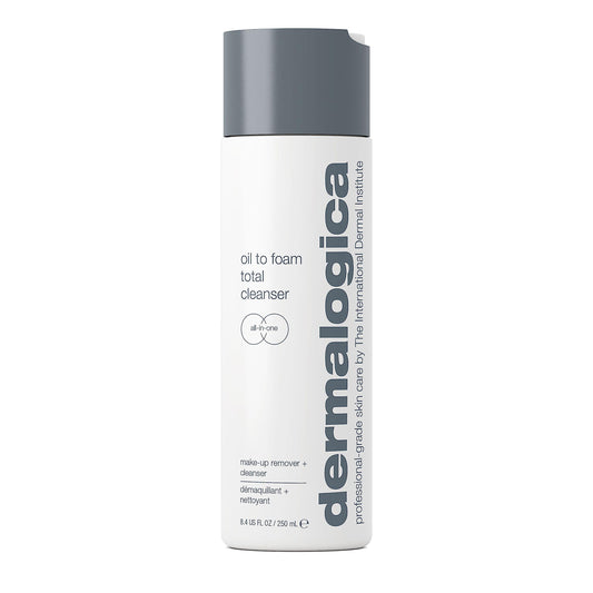Lavender Dermalogica Oil To Foam Total Cleanser for face - Removes make-up, sunscreen, and debris while cleansing skin in one step for ultra-clean, healthy-looking skin, 8.4 fl oz