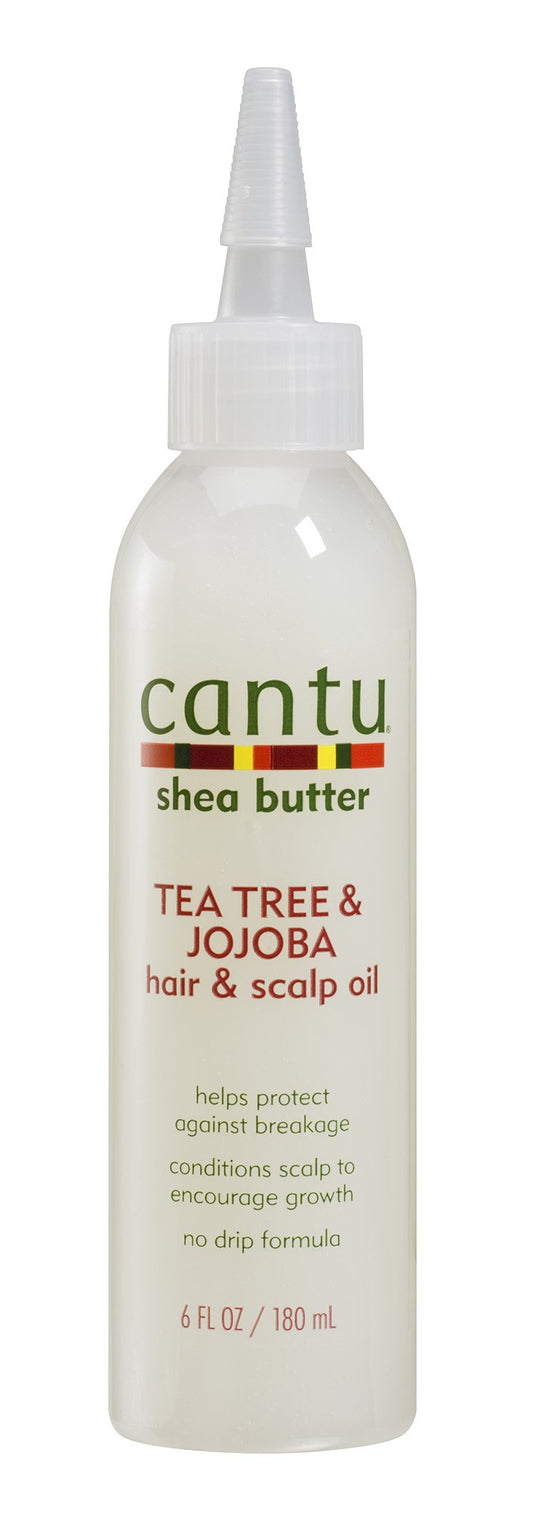 Light Gray Cantu Shea Butter Tea Tree & Jojoba Hair & Scalp Oil, 6 Fluid Ounce (Pack of 6)