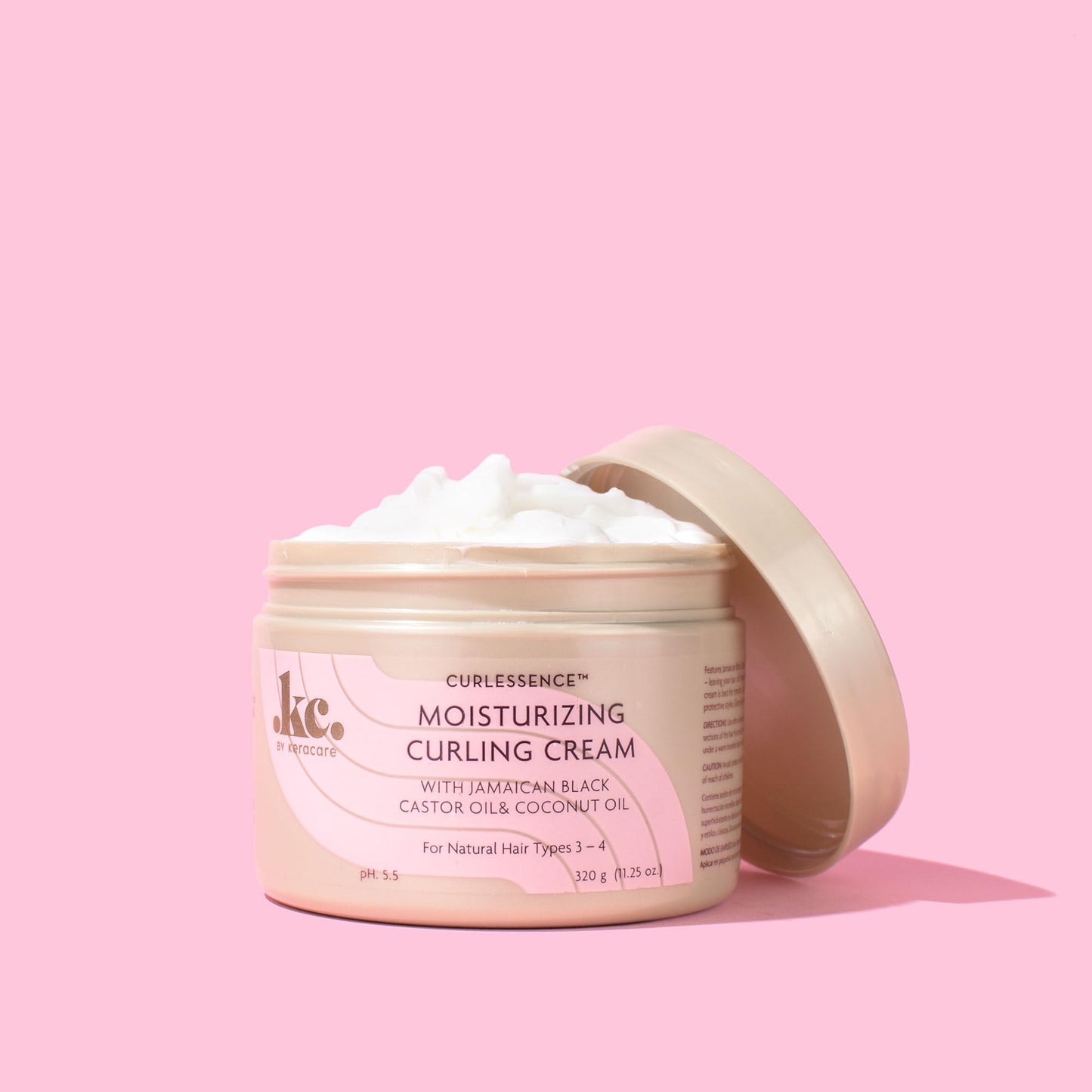 Pink KeraCare CurlEssence Moisturizing Coconut Curling Cream - With Jamaican Black Castor Oil & Coconut Oil - For Curly Hair - SIlicone and Paraben Free - 11.25 oz