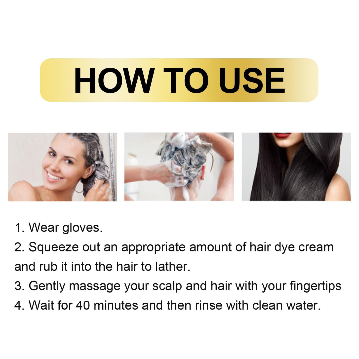 White Smoke Plant Extract Hair Dye Foam Shampoo for Grey Hair Color, Natural Dyeing for Women and Men (BLACK)
