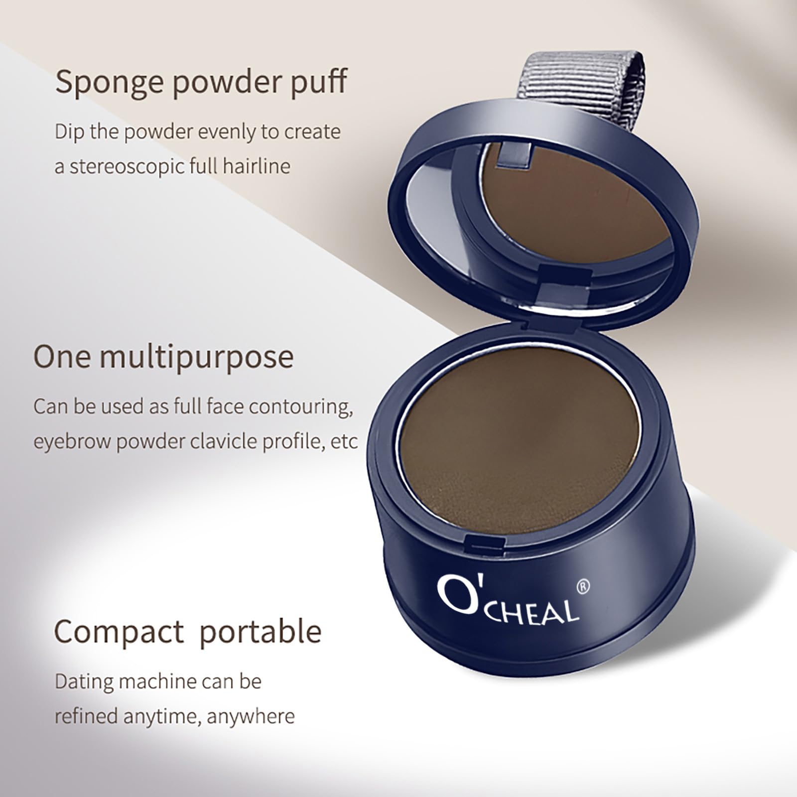 White Smoke O'CHEAL Hairline Powder Dark Brown, Waterproof Hair Fibers for Thinning Hair, Instantly Root Touch Up Hair Color for Gray Hair Coverage, Long Lasting Hair Line Shadow Toppers Powder for Men and Women