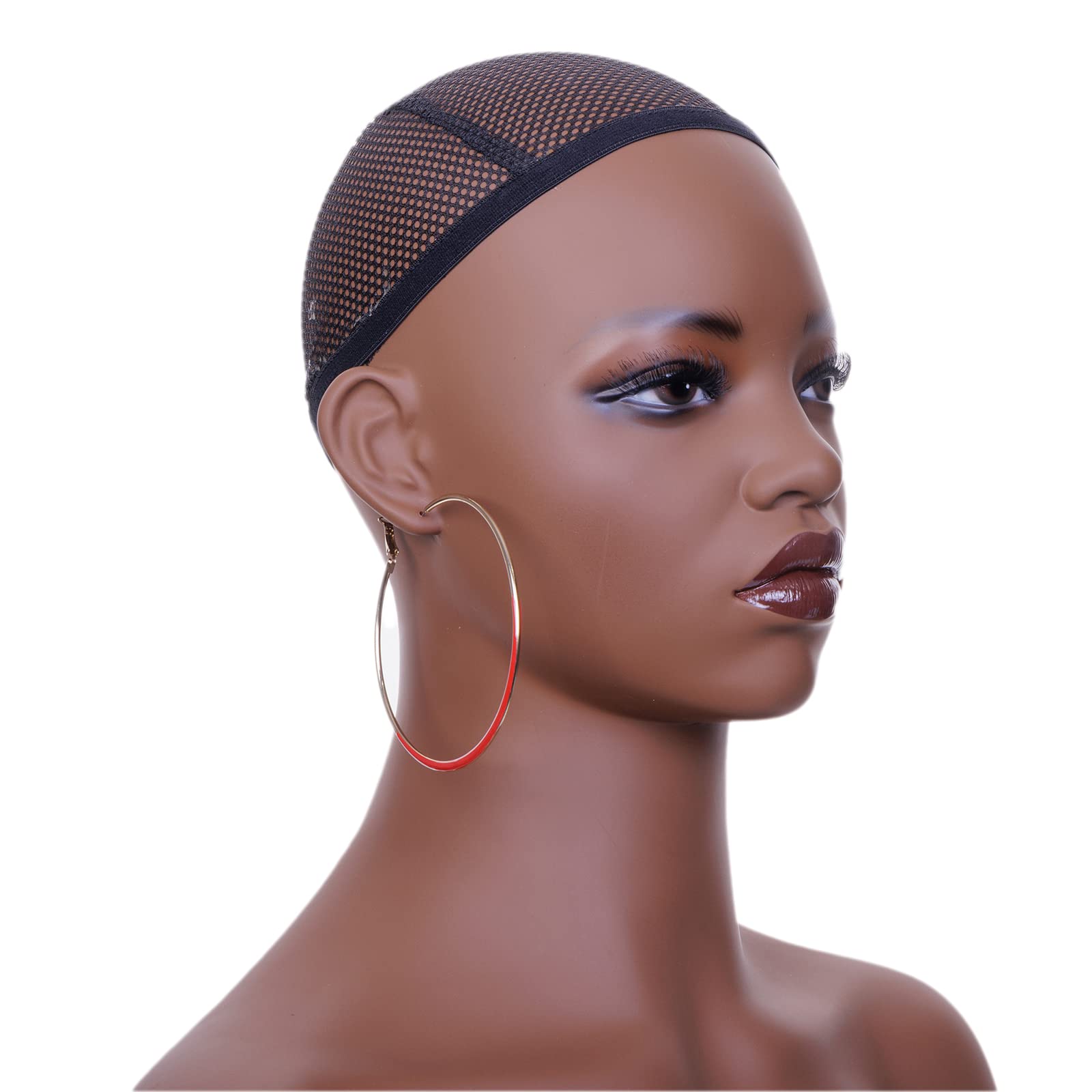 White Smoke JINGFA Whosale Realistic Female Mannequin Head with Shoulders Manikin Wig Head Stands for Wigs,Makeup,Jewerly,Beauty Accessories Displaying