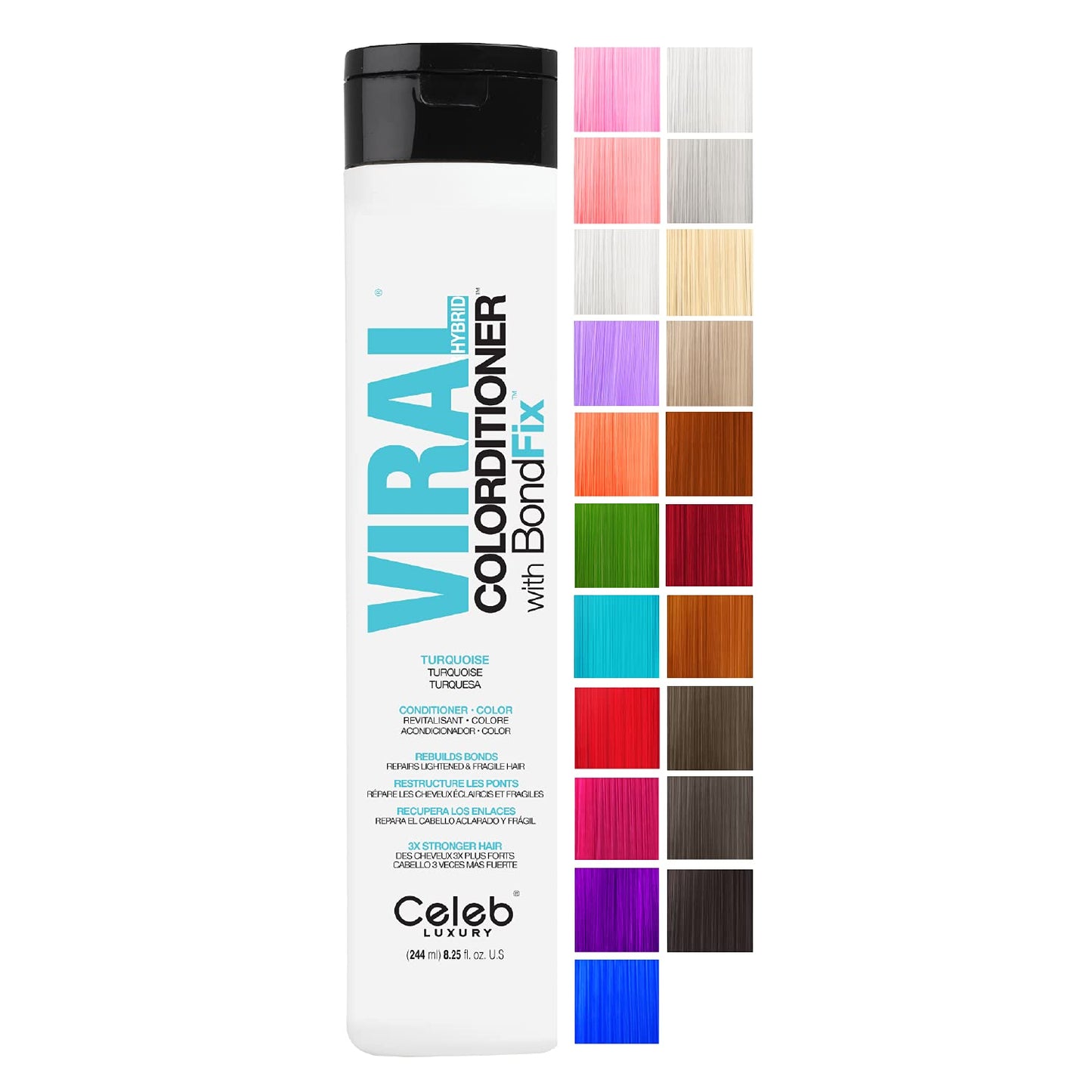 White Smoke Celeb Luxury Intense Color Depositing Colorconditioner Conditioner + BondFix Bond Rebuilder, Vegan, Sustainably Sourced Plant-Based, Semi-Permanent, Viral and Gem Lites Colorconditioners