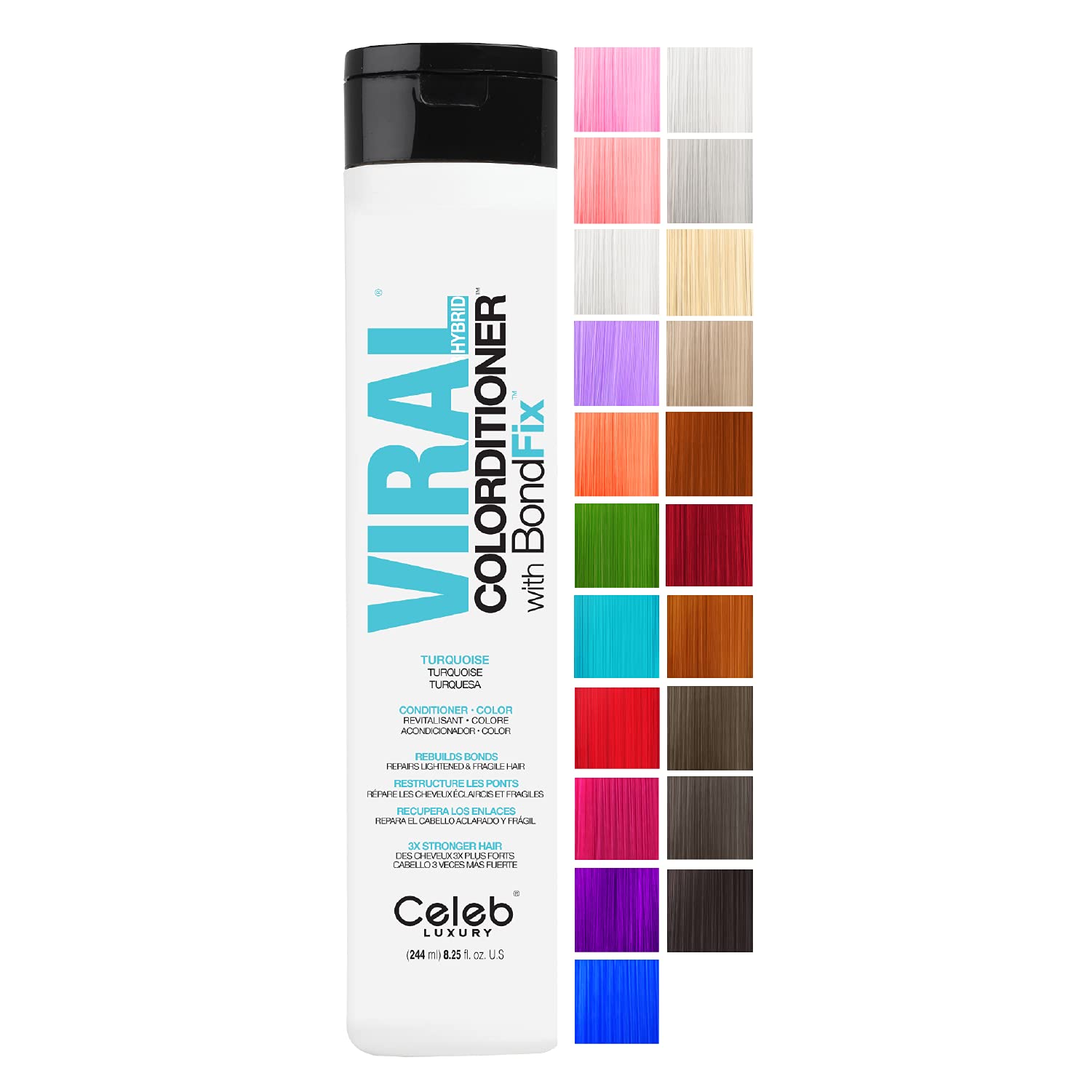 White Smoke Celeb Luxury Intense Color Depositing Colorconditioner Conditioner + BondFix Bond Rebuilder, Vegan, Sustainably Sourced Plant-Based, Semi-Permanent, Viral and Gem Lites Colorconditioners