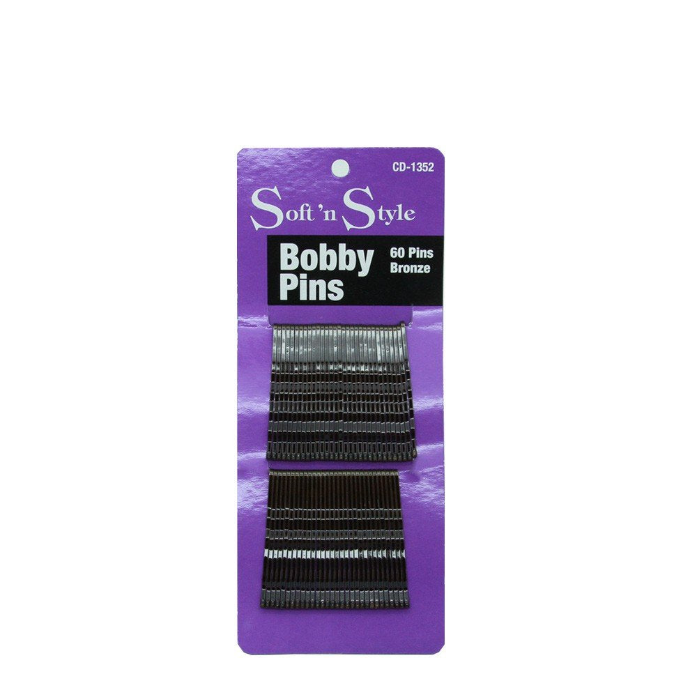 Dark Slate Gray Burmax Soft 'N Style Salon Beauty Bobby Hair Pins Bronze 60pk HC-CD1352