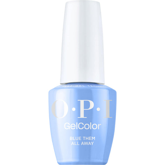 White Smoke OPI GelColor Blue Them All Away | Opaque Bright Blue UV Crème Cure Gel Nail Polish | Make 'Em Jelly! Collection | Summer 2025