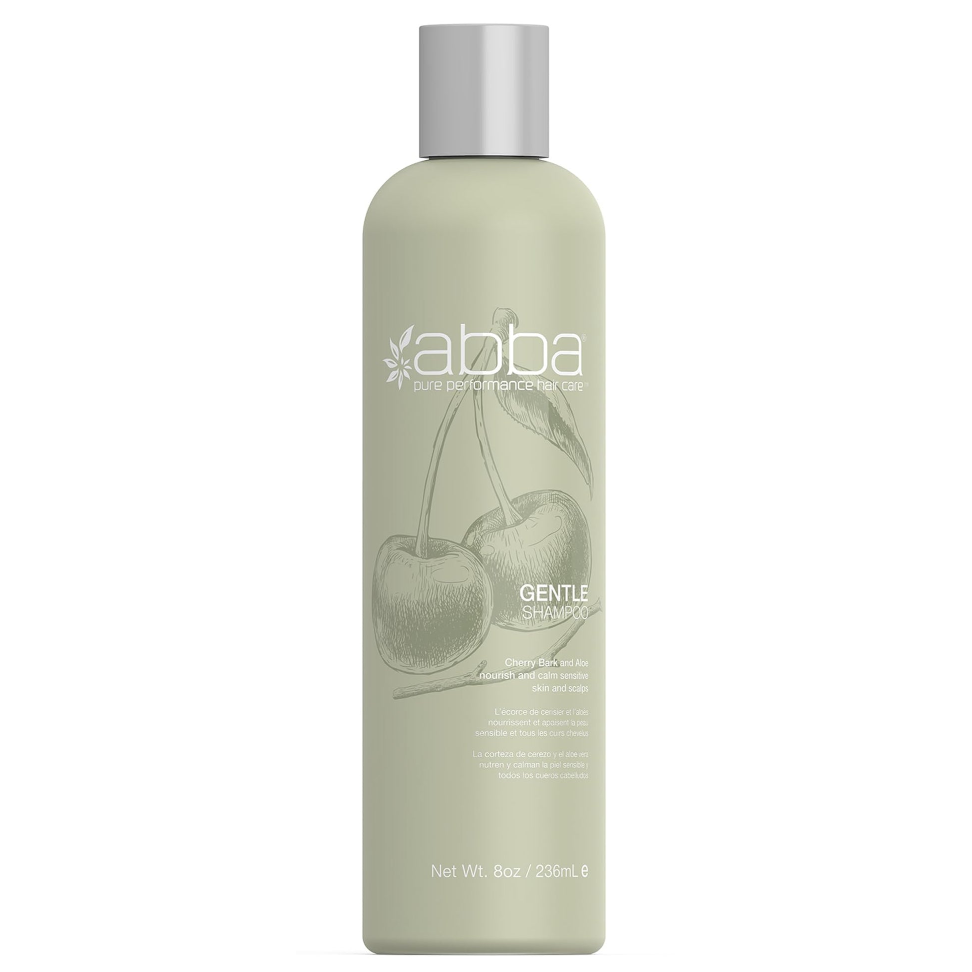 Dark Gray ABBA Gentle Shampoo, Cherry Bark & Aloe, 32 Fl Oz