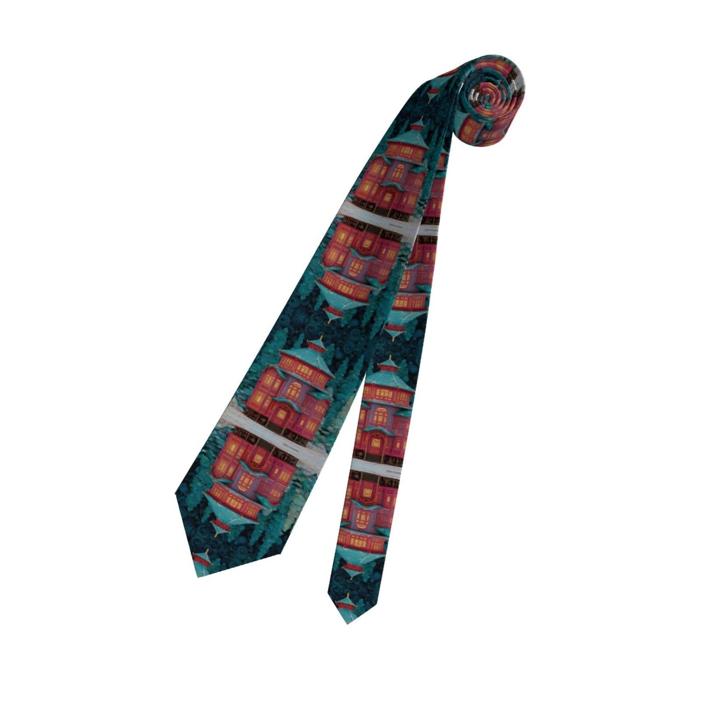 White Smoke JZMTY Enchanted Alcove Men's Necktie with Anti-Floating Buckle Design Soft Wrinkle-Resistant Various Formal Occasions