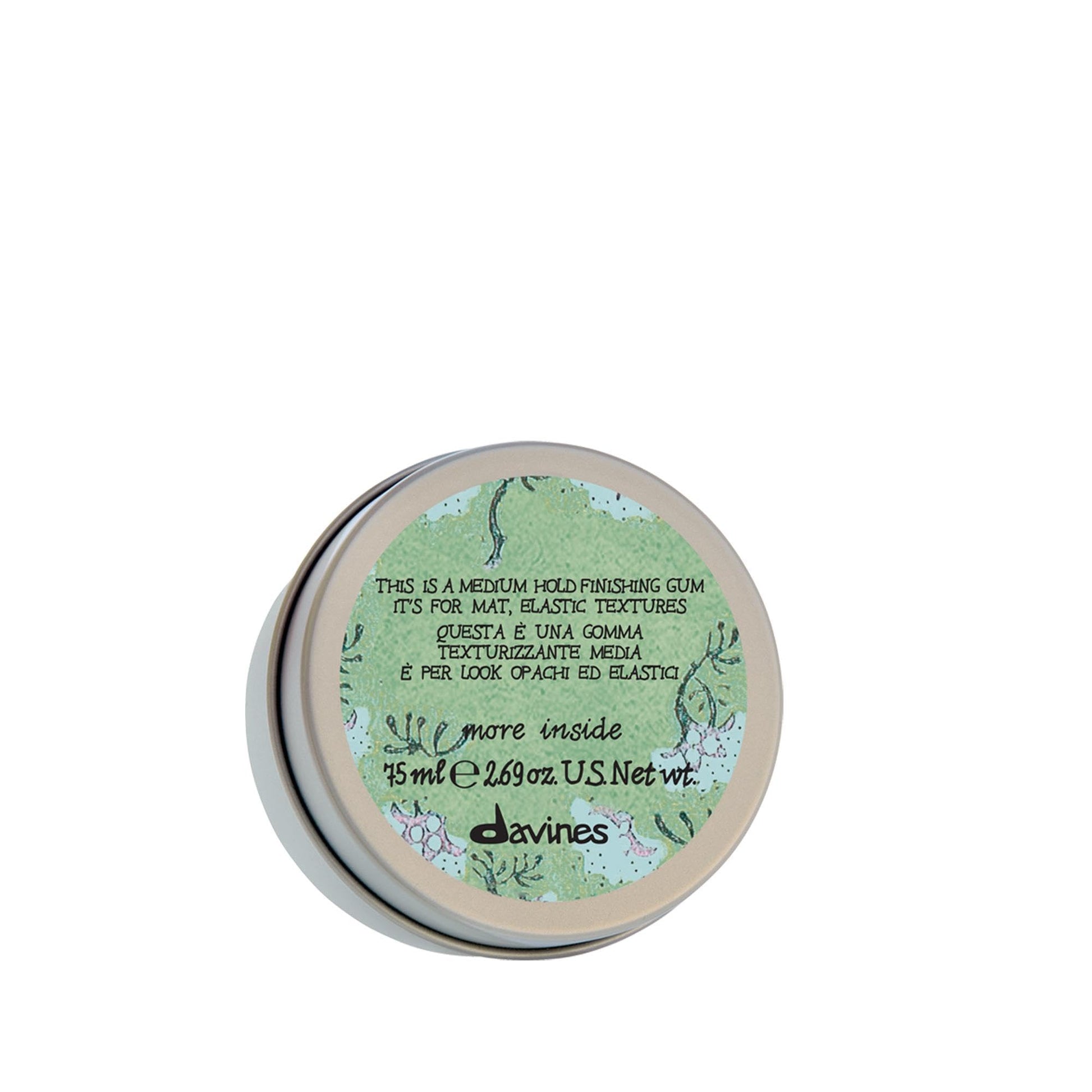 White Smoke Davines This Is A Medium Hold Finishing Gum, Medium Hold Texture & Matte Finish - Dry Paste for Defined Styles - Workable & Remoldable, 2.54 Fl Oz
