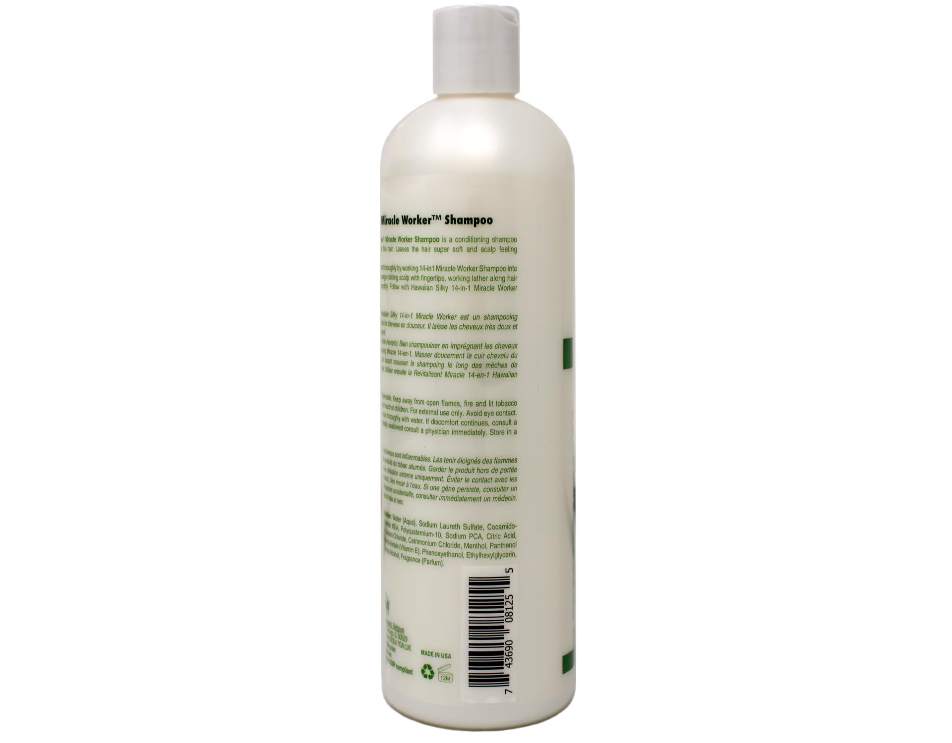 Dark Gray Hawaiian Silky Miracle Worker 14-in-1 Shampoo & Conditioner Bundle, Hydrating & Strengthening Hair Care Set, 16 fl oz Each