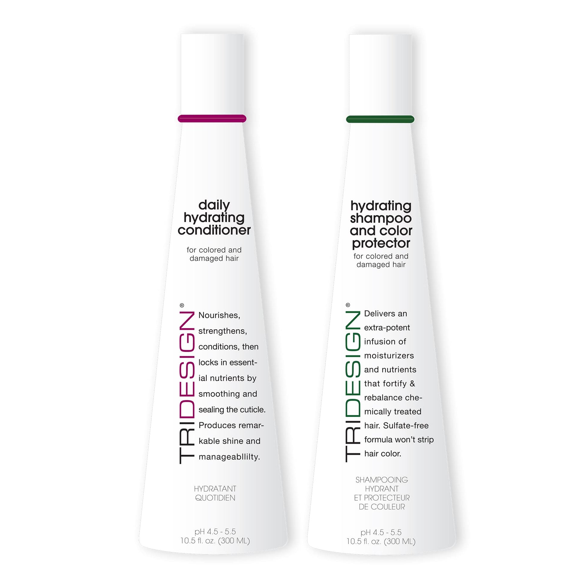 White Smoke TRI Design Hydrating Shampoo & Conditioner Set - Sulfate Free Shampoo & Conditioner for Dry & Damaged Hair - Protect, Repair, and Moisturize Curly, Straight, Wavy, and Color-Treated Hair - 10.5 Ounce