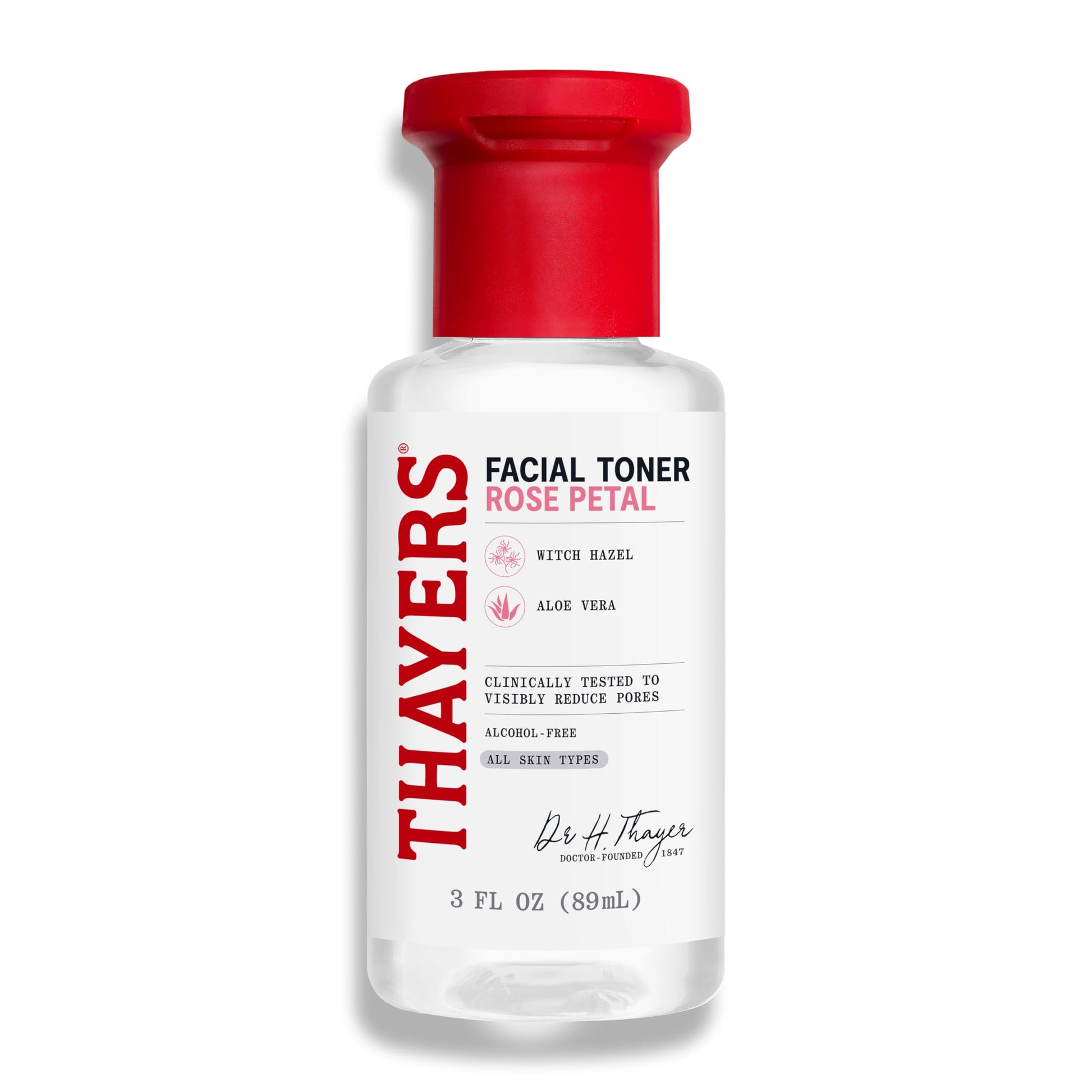 White Smoke THAYERS Alcohol-Free Rose Petal Witch Hazel Facial Toner for Glowing Skin, Soothing, Hydrating, Refreshing Toner for Normal and Combination Skin, 3oz