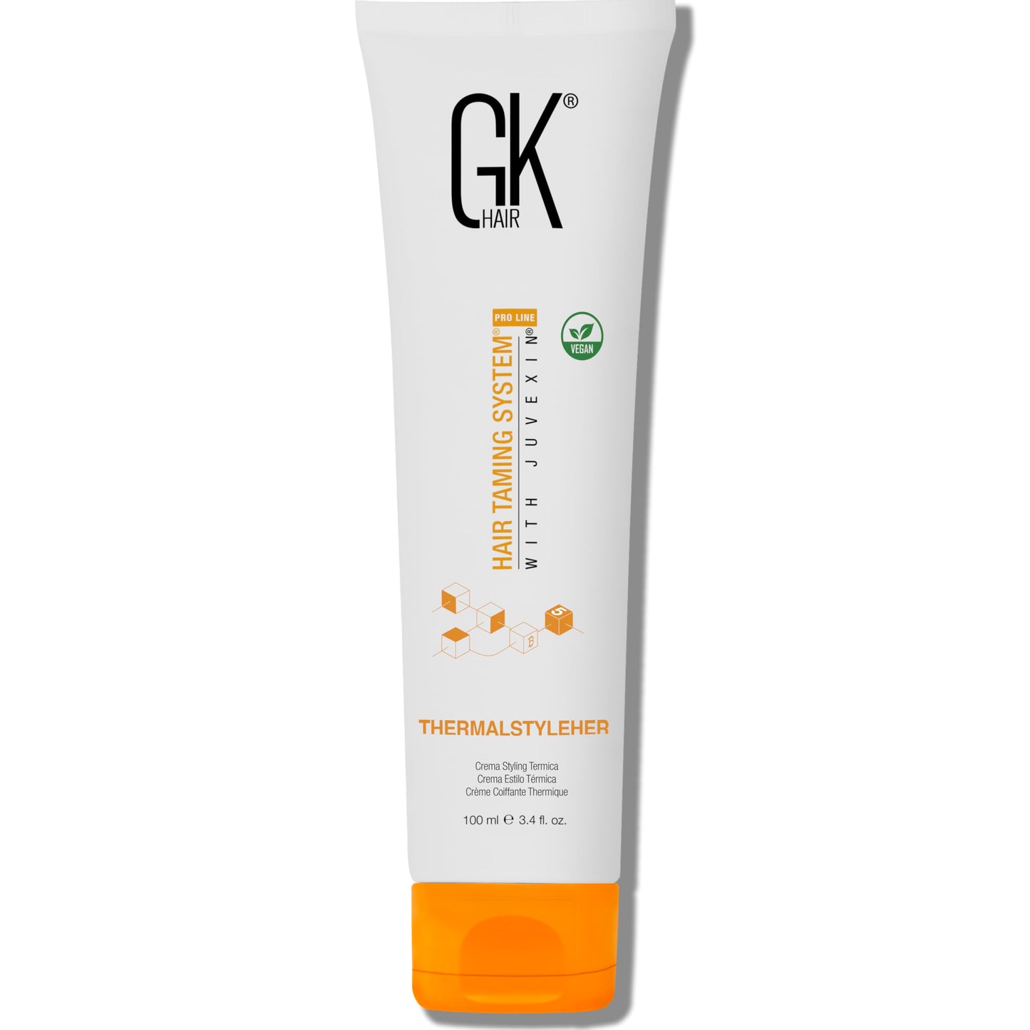 White Smoke GK HAIR Thermastylher Cream 3.4 oz – Heat Protectant Styling Cream, Blow Dry Cream for Frizz Control, Smooth & Strengthen Hair, Heat Protection for All Hair Types