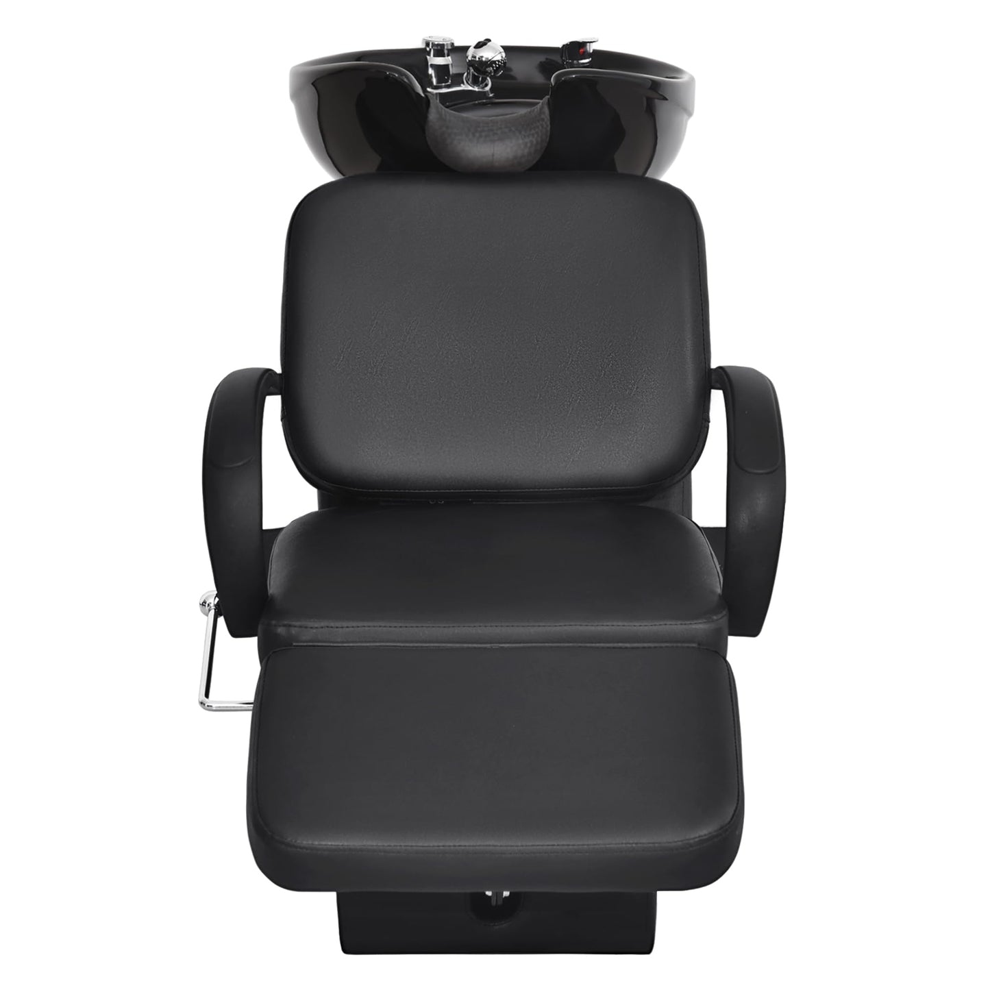 Dark Slate Gray BarberPub Ceramic Bowl Shampoo Chair, Adjustable Backwash Sink, Hair Stylist Barber Chairs for Salon Beauty Spa Tattoo Unit Station 9051