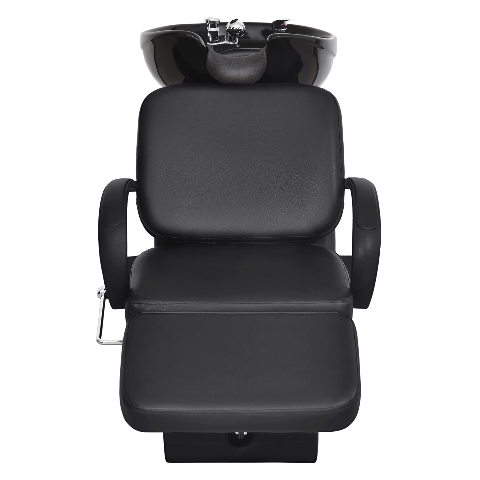 Dark Slate Gray BarberPub Ceramic Bowl Shampoo Chair, Adjustable Backwash Sink, Hair Stylist Barber Chairs for Salon Beauty Spa Tattoo Unit Station 9051