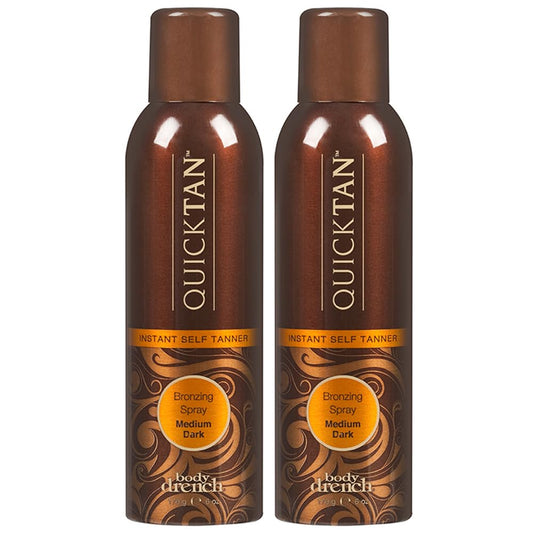 Dark Olive Green Body Drench QuickTan Instant Bronze Self Tanning Spray – Fast-Drying Self Tanner Spray for Natural-Looking Tan, 6 oz, 2 Pack