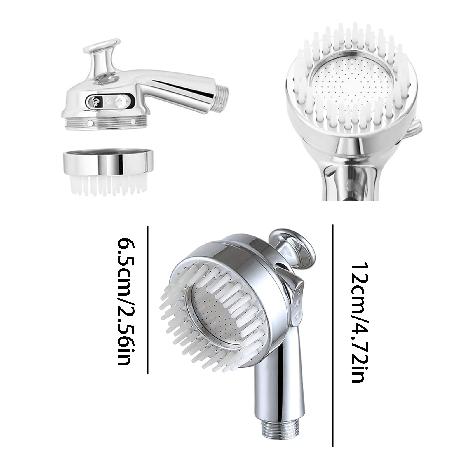White Smoke Sink Faucet Sprayer Attachment,Salon Shampoo Bowl Spray Head Side Control Button Pedicure Chair Sprayer Shower Head Adjustable Handheld Shower Head Salon & Spa Chairs Sprayer Head with Meridian brush