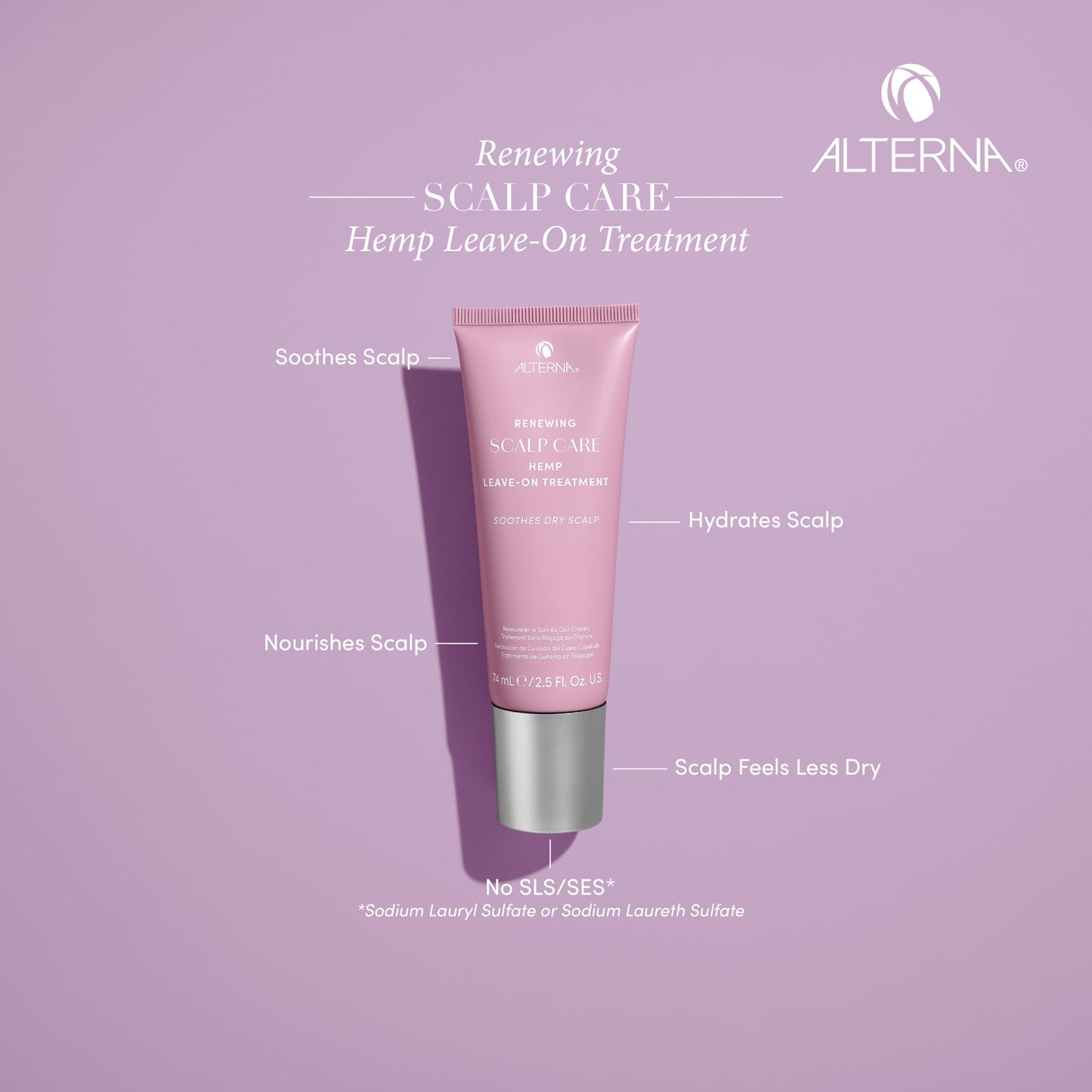 Gray Alterna Haircare Renewing Scalp Care Hemp Leave On Vegan Hair and Scalp Treatment, 2.5 Fl Oz Lightweight and Fast Absorbing to Moisturize, Soothe and Calm Scalp