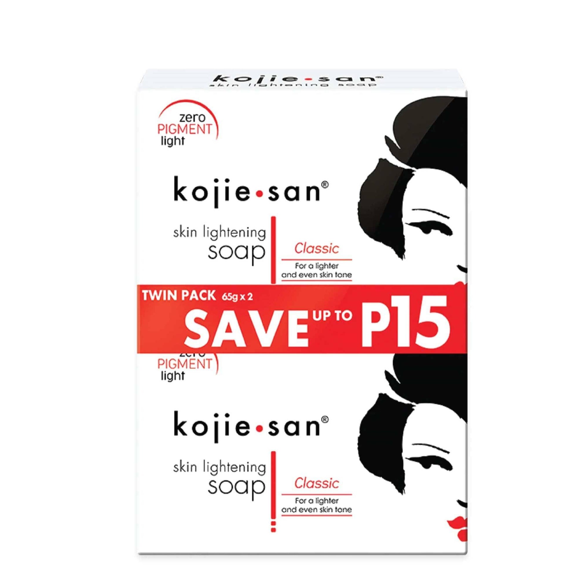 White Smoke Kojie San Skin and Body Brightening Soap - Original Kojic Acid, Dark Spot Remover Bar Soap with Glycerin & Tea Tree Oil - 65g x 2 Bars