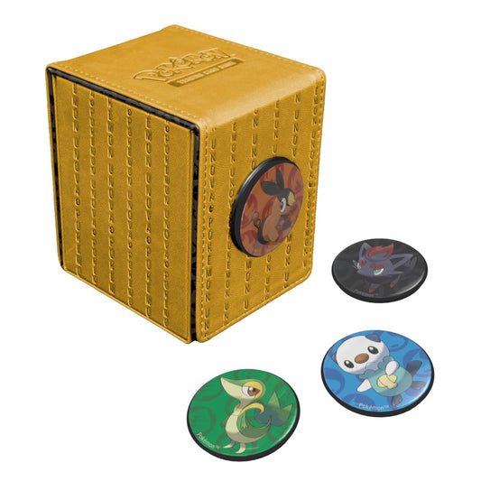 White Smoke Ultra Pro Unova Alcove Click Deck Box - Holds 100+ Double-Sleeved Cards - Compatible with Pokemon 151 - Ideal for MTG Commander, Pokemon Packs
