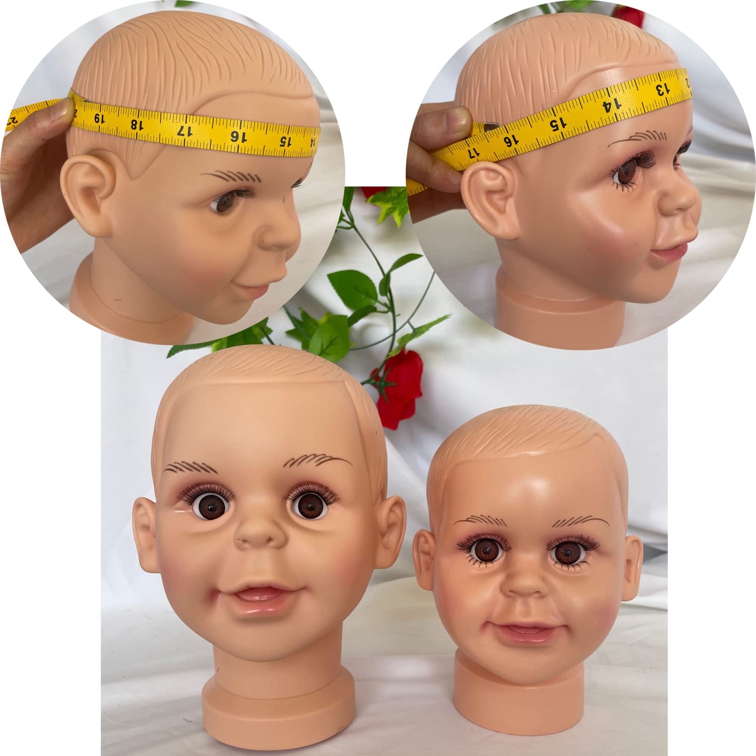 White Smoke Voloria Big Baby Boy Children Mannequin Manikin Head for Wig Hats Display Show Stand Model Mannequins 1piece