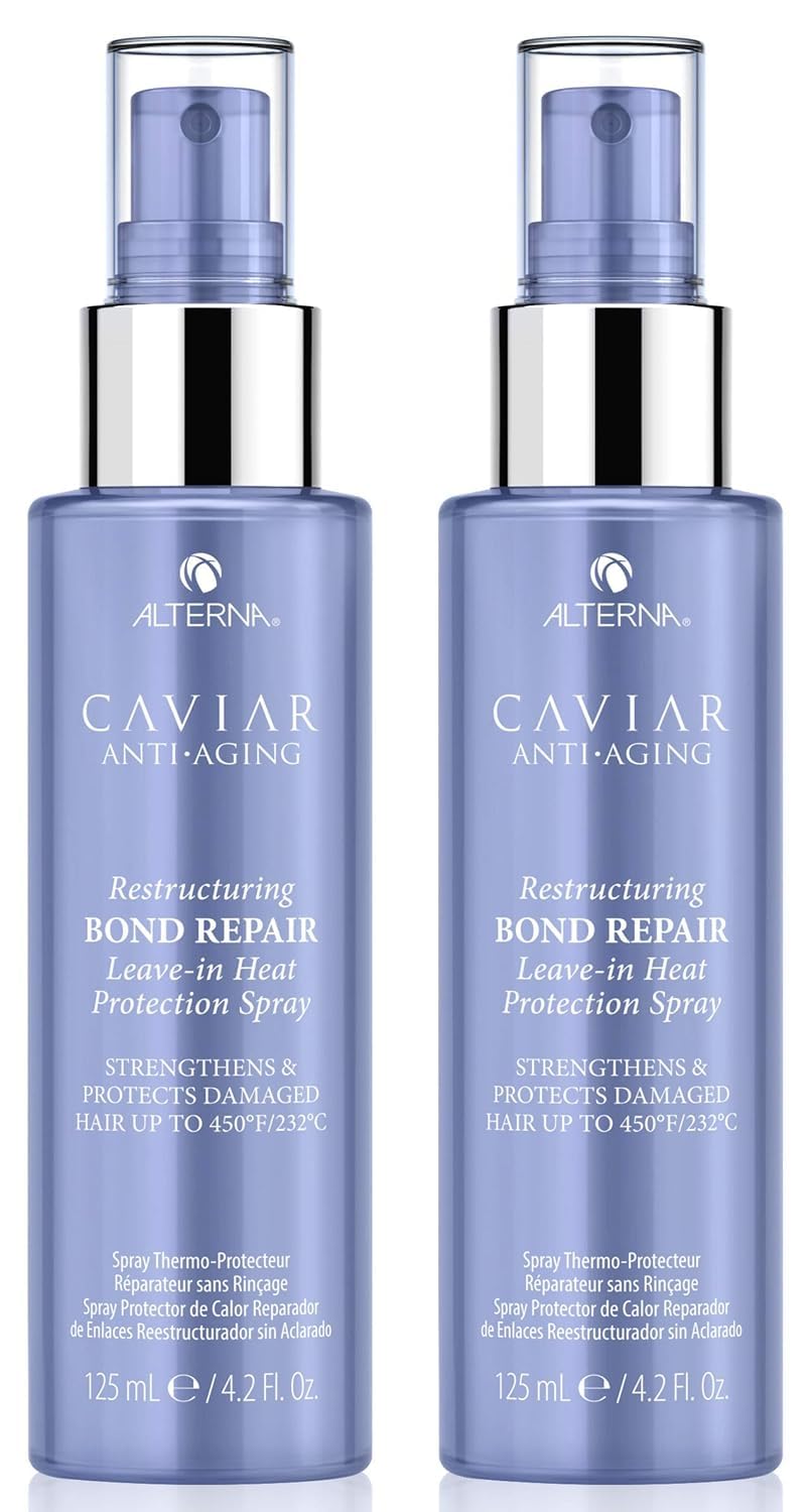 White Smoke Alterna Caviar Anti-Aging Restructuring Bond Repair Leave-in Heat Protection Spray,4.2 Ounce (2-Pack)