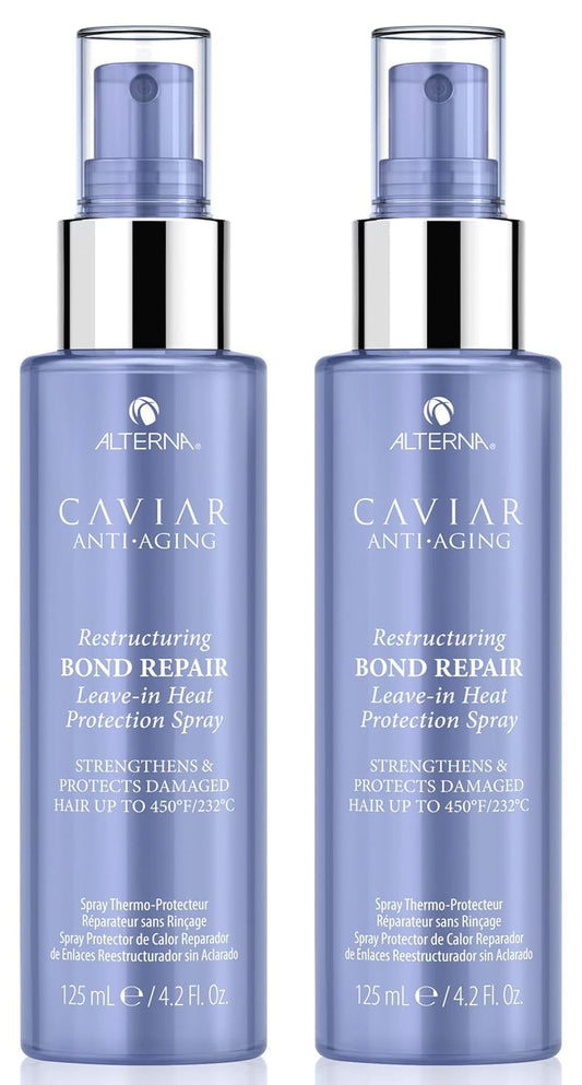 White Smoke Alterna Caviar Anti-Aging Restructuring Bond Repair Leave-in Heat Protection Spray,4.2 Ounce (2-Pack)