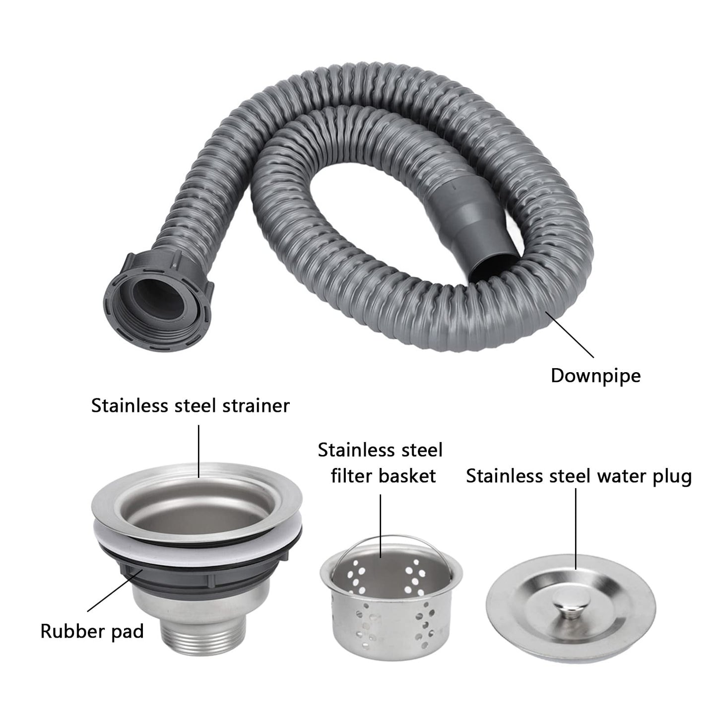 White Smoke Drain Plug Stainless Steel Sink Plug, Hair Salon Shampoo Basin Drain Plug, Sink Plug with Hair Catcher Accessories for Shampoo Bed