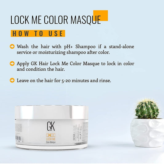 Lavender GK HAIR Hair Masque (7.05 Fl Oz/200g) Global Keratin Lock Me Deep Conditioner Mask for Color Protection Against Dull, Damaged & Weak Hair, All Hair Types
