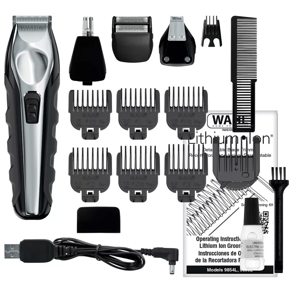 White Smoke Wahl Lithium Ion Multi-Groomer Chrome, Black, 14.4 Ounce