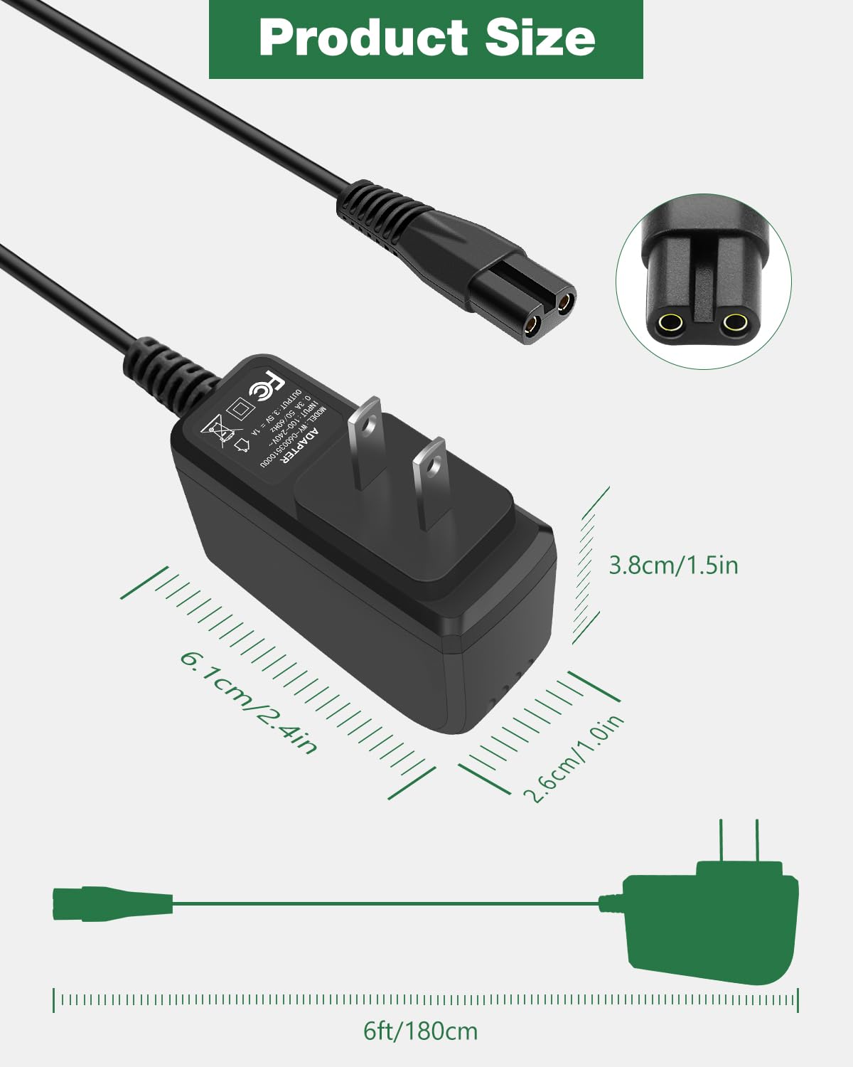 Lavender JOVNO Charger 3.5V for Wahl 9649 4.2V for Wahl Trimmer 9818L 9818 9888L 9854L 9876L 9864 Shaver Groomer Clipper Adapter