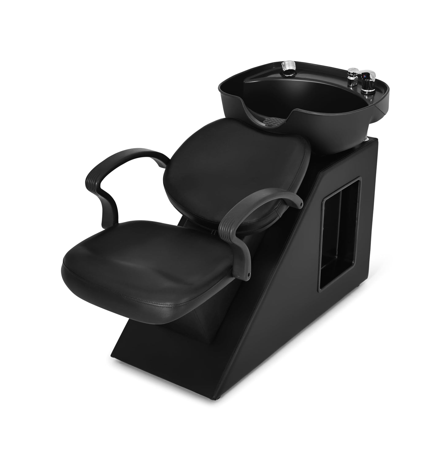 White Smoke FigaroAct Backwash Barber Chair with ABS Plastic Shampoo Bowl Shampoo Chair Hair Washing Station Salon Equipment