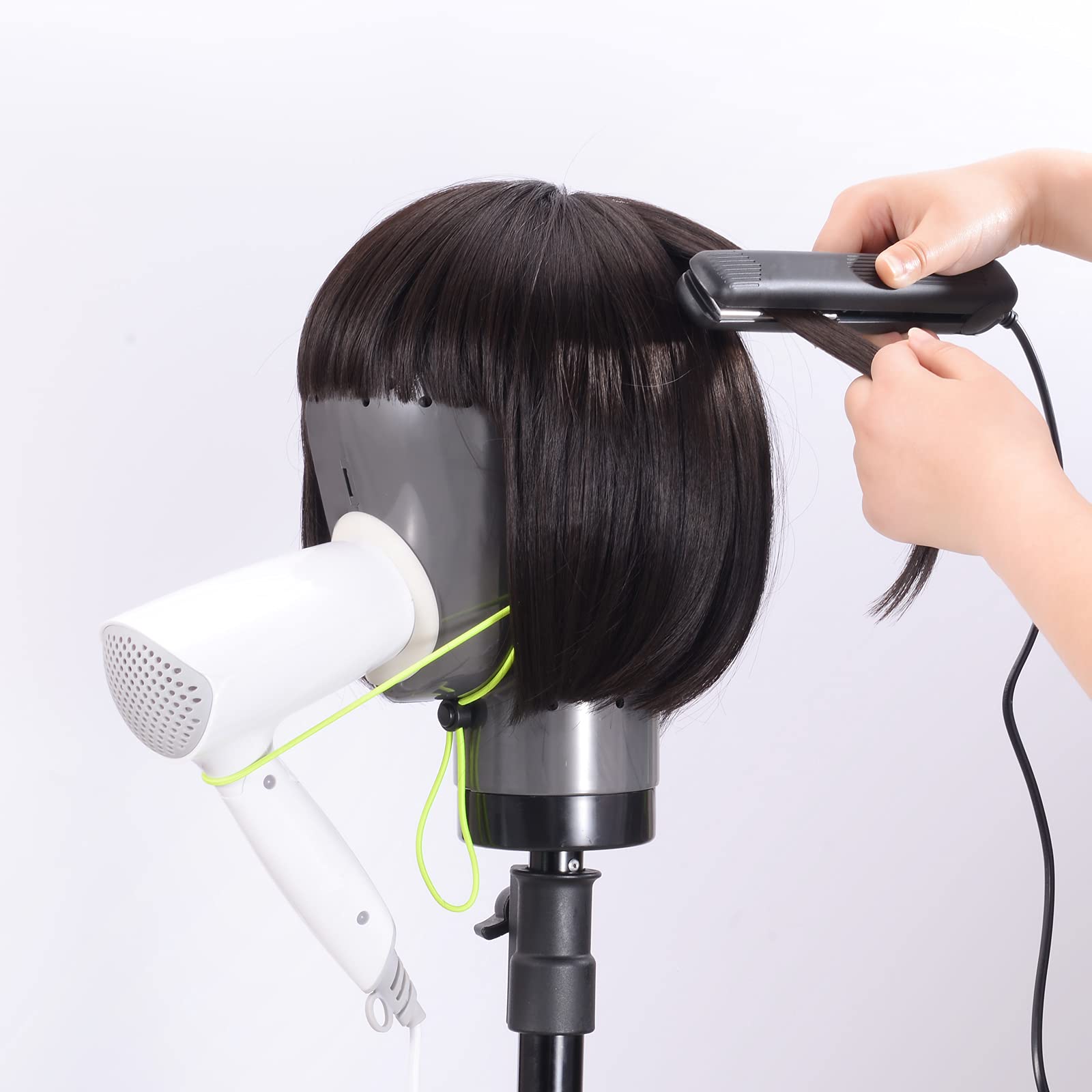 White Smoke HOMEGOAL Hair Dryer Wig Stand Holder Mannequin Head, Drying Wig From Inside to Outside, Quickly, Easily, For Lace Scalp Cap Net (Dark Grey)