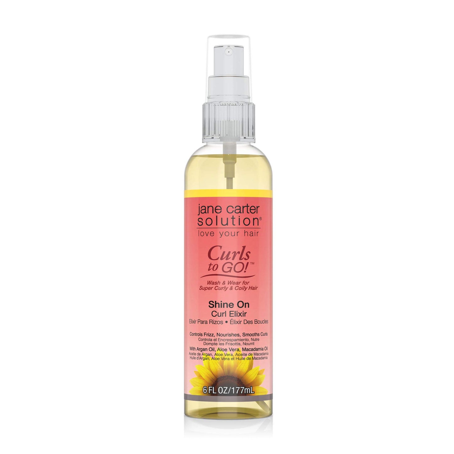 White Smoke Jane Carter Solution Curls to Go Shine On Curl Elixir (6oz) - Nourishing, Reduce Frizz