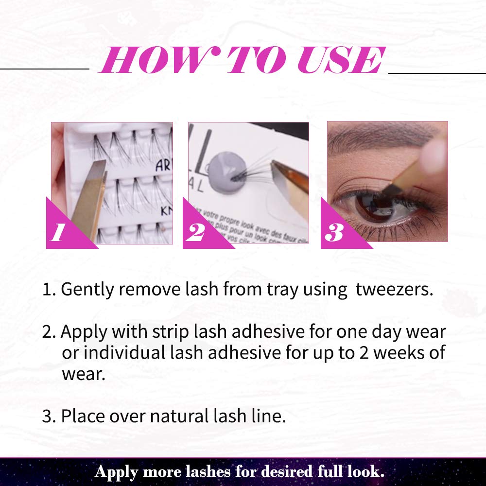 White Smoke Ardell Double Up Individual Lashes, Customizable DIY Lash Clusters, Reusable False Eyelashes, Eyelash Extensions, 4 Pack