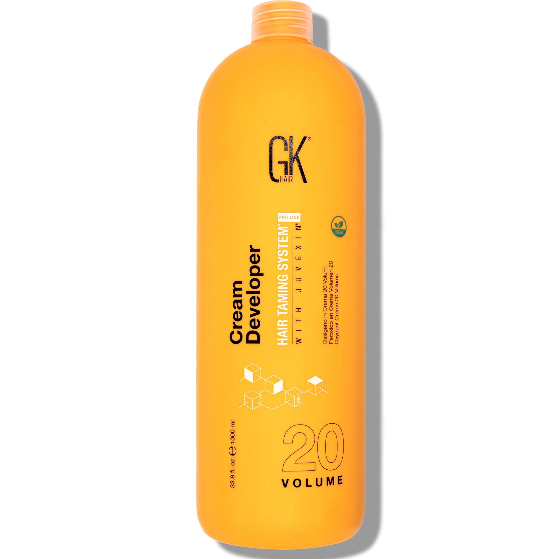 Goldenrod GK HAIR Vegan Professional Hair Creme 20 Volume Developer 33.8 Fl Oz for Hair Coloring Bleach - High-Performance Long Lasting Semi-Permanent Hair Color Toner Dye