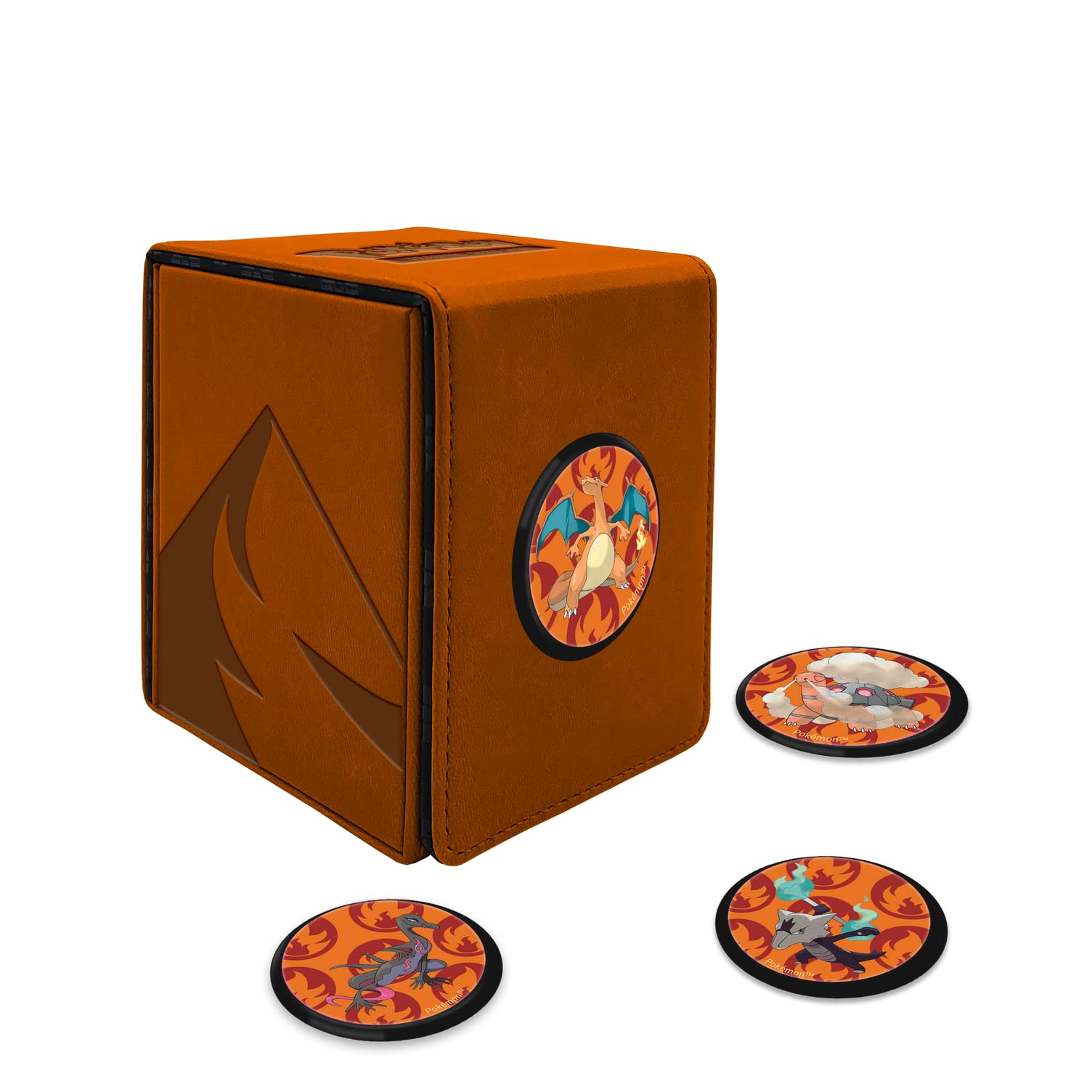 White Smoke Ultra Pro - Gallery Series: Scorching Summit Alcove Click for Pokémon, Protect & Store 100+ Double Sleeved Cards, Strong Magnetic Closure for Ultimate Security, Protect Collectible Cards