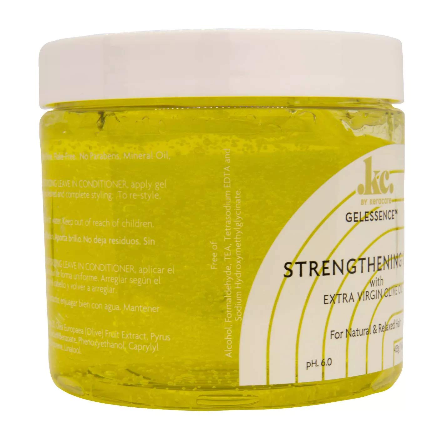 Dark Goldenrod KeraCare GelEssence Strengthening Gel - 16 ounce - with Extra Virgin Olive Oil (EVOO) - Strengthens Hair - Adds Shine - Flake Free - Vegan - Crunch Free