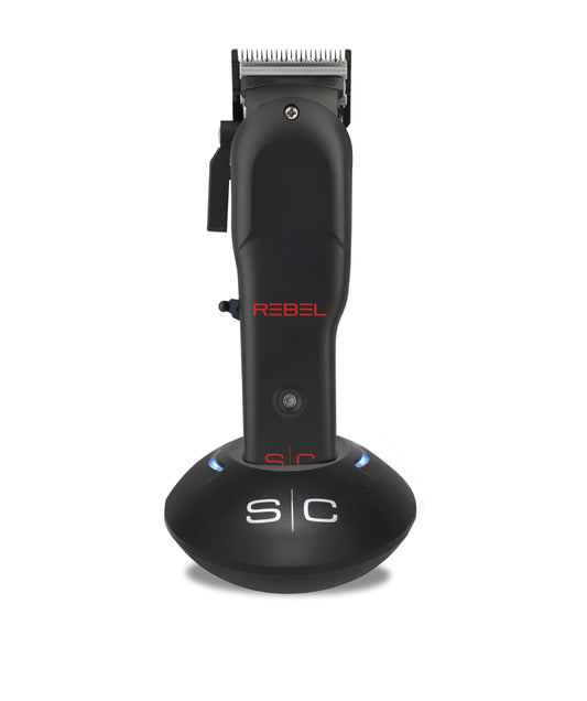 White Smoke Stylecraft Rebel Professional Super-Torque Cordless Hair Clipper, Black Diamond Carbon Fusion Faper Blades