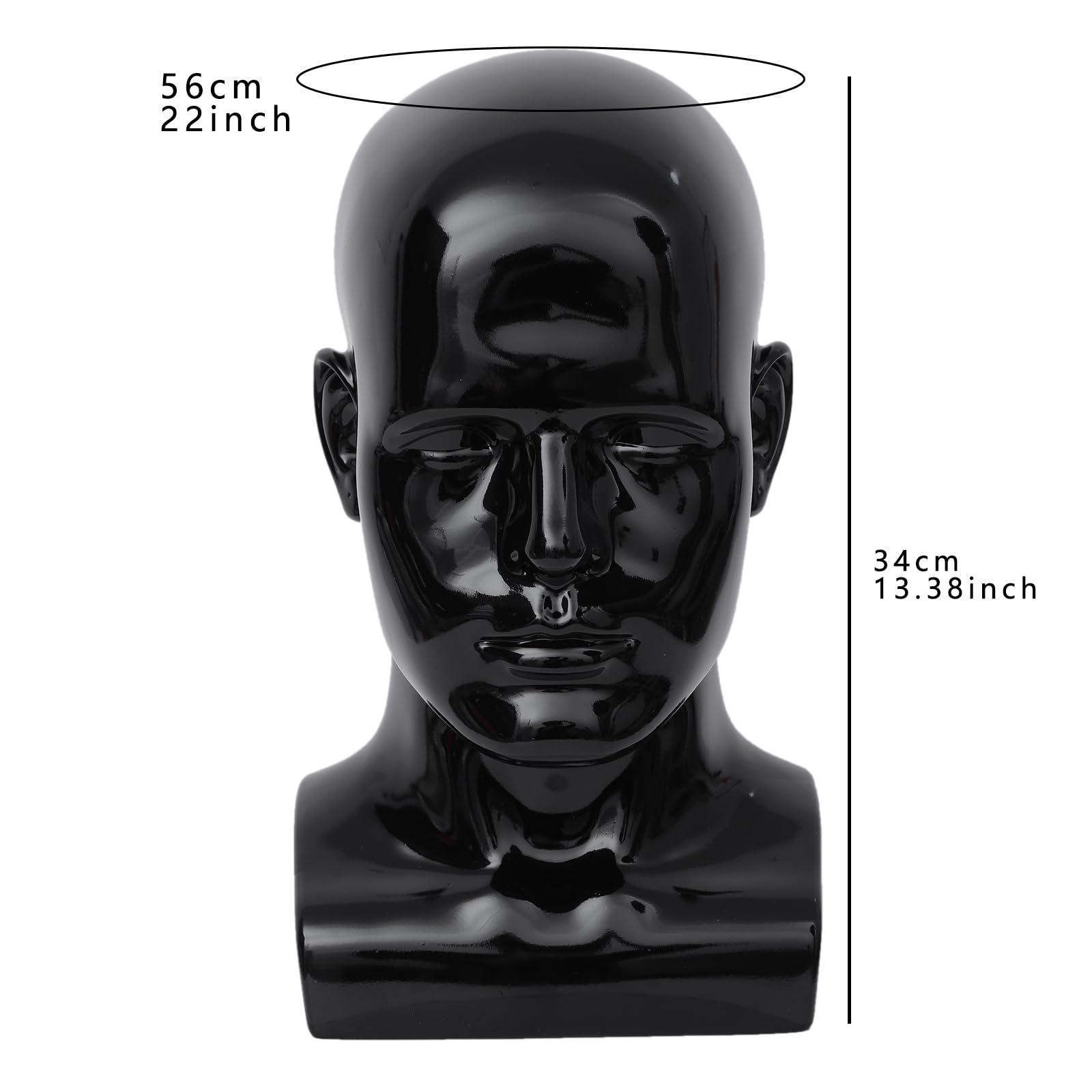 White Smoke BLTYXT PVC Male Mannequin Head Professional Manikin Training Head for Display Headphone Game Console Hats Wigs Jewellery Glasses Facemask Caps Model Head (L90LH)