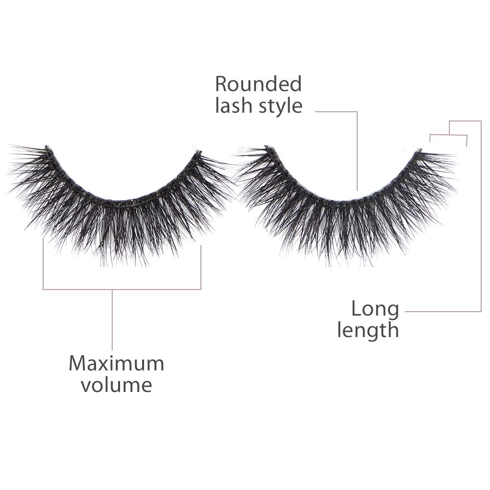 White Smoke Ardell Natural Look Mega Volume, 252 - Full Volume, Long-Lasting Fake Lashes for Flawless Look, 4 Pairs