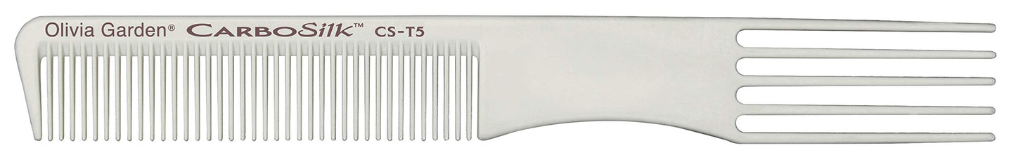 Light Gray Olivia Garden CarboSilk Comb For Technical and Chemical Services (CS-T5)